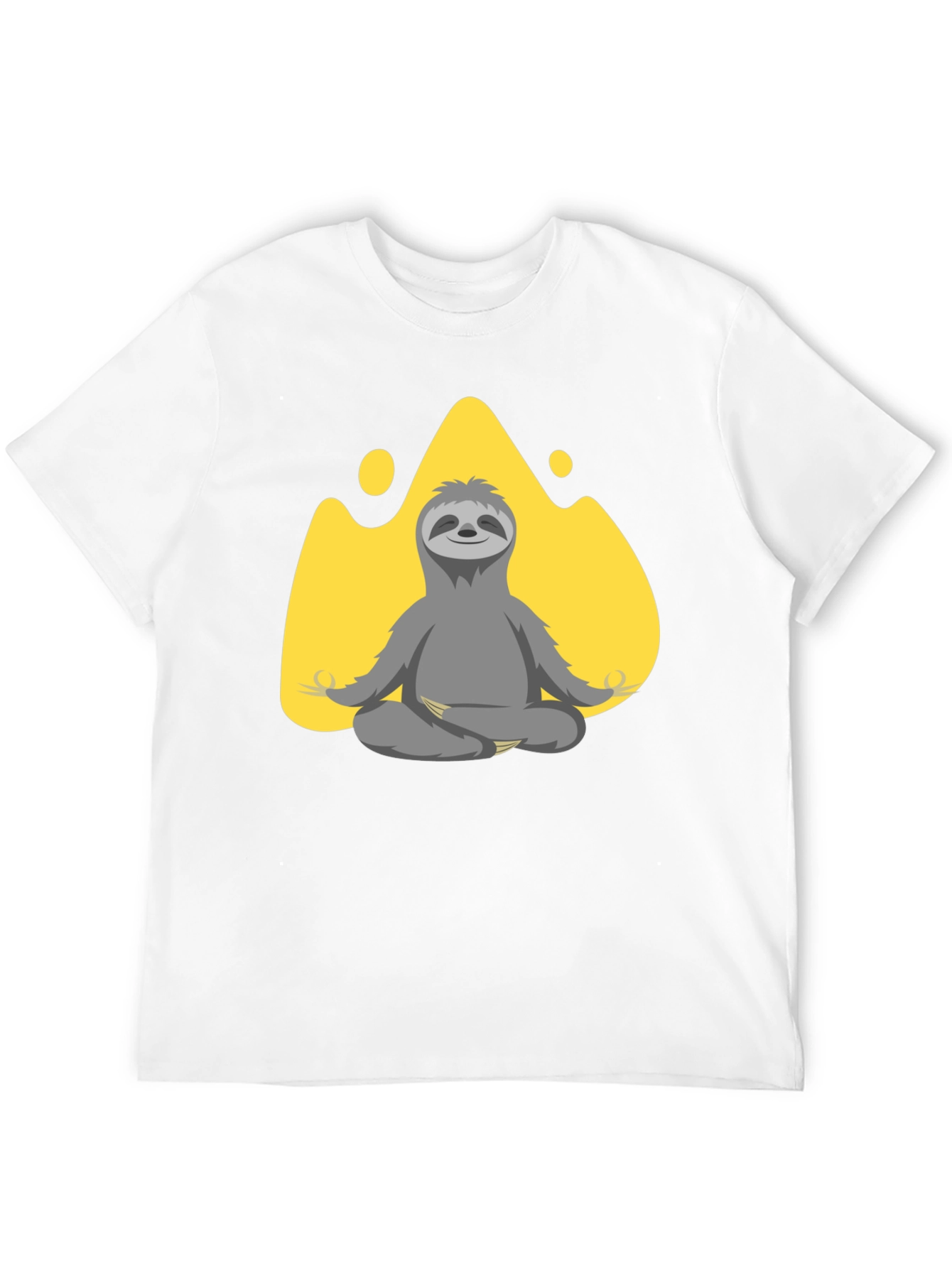 Black Meditating Sloth Graphic T-Shirt view 12