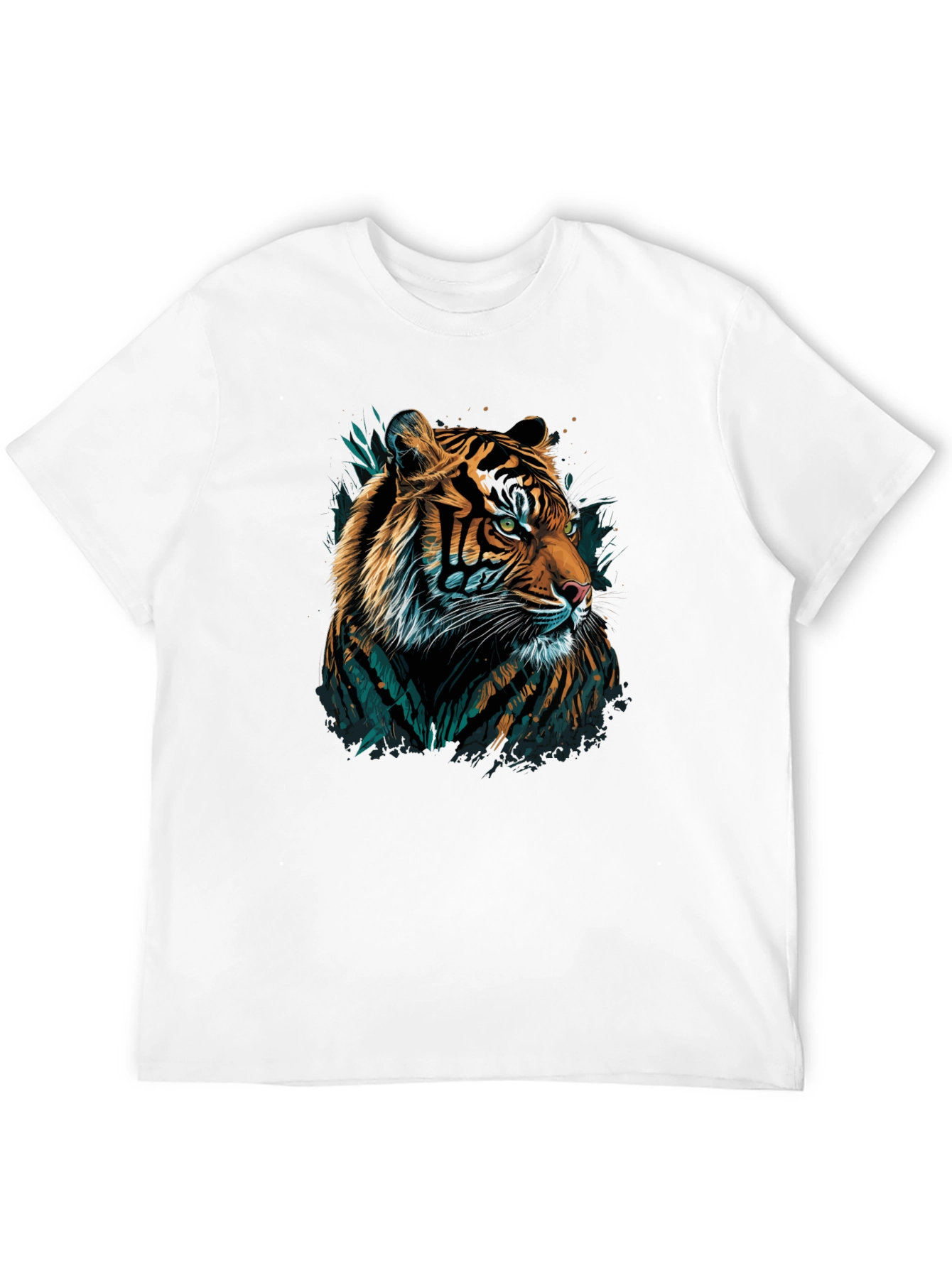 Black Tiger Graphic Tee - Men's Black Crew Neck T-Shirt view 12