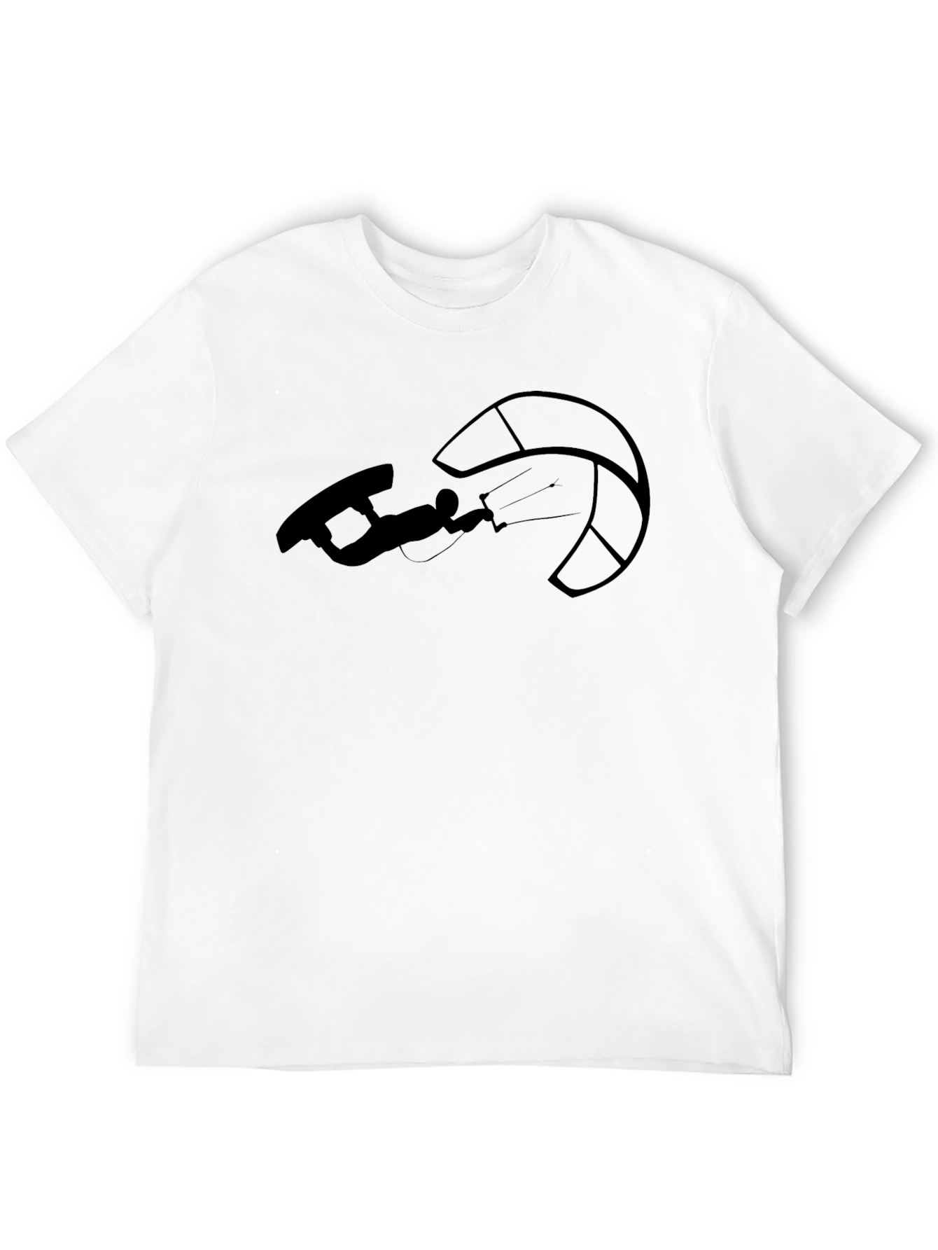 Black Kitesurfing Graphic Tee - Black Cotton T-Shirt view 12