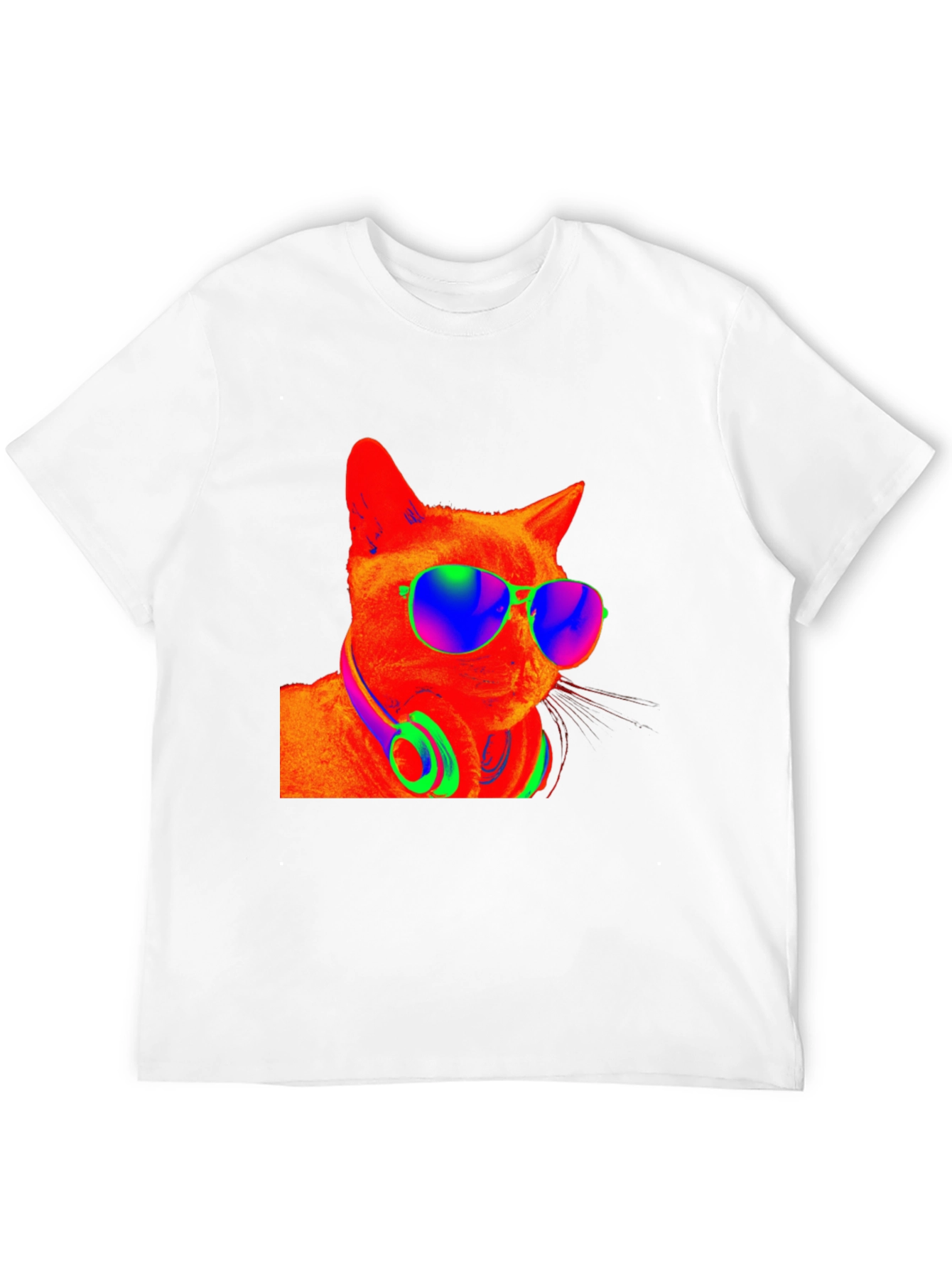 Black Cool Cat Tee - Funky Shades & Headphones view 12