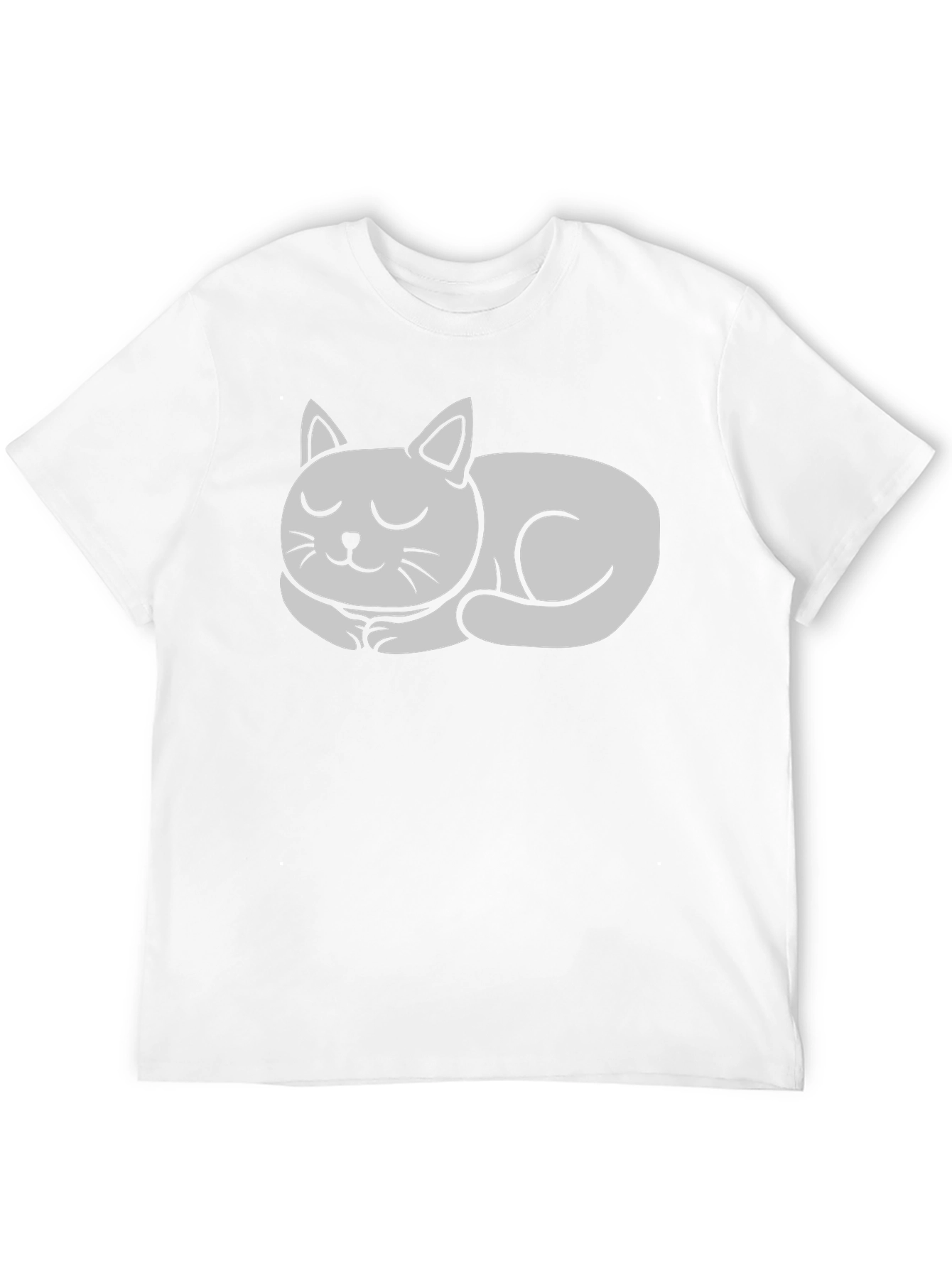 Black Sleeping Cat Graphic Tee - Black Cotton T-Shirt view 12