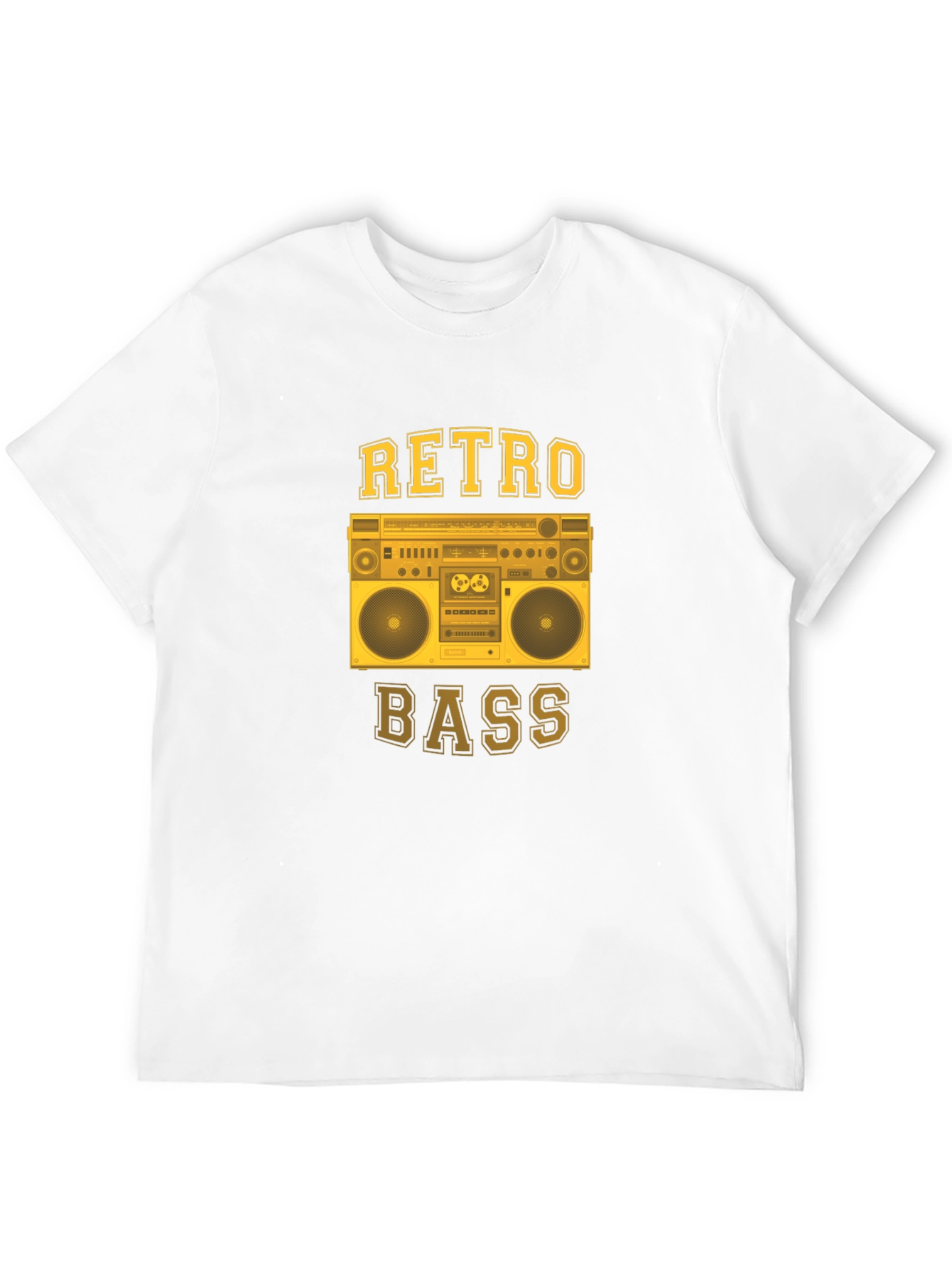 Black Retro Bass Boombox Graphic T-Shirt view 12
