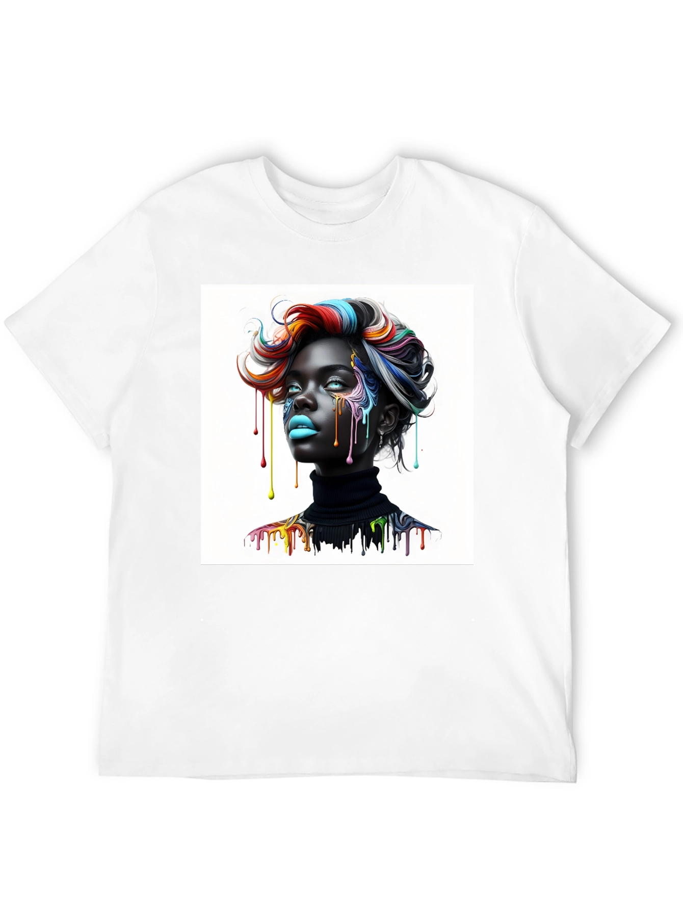 Black Artistic Woman Graphic Tee - Black view 12