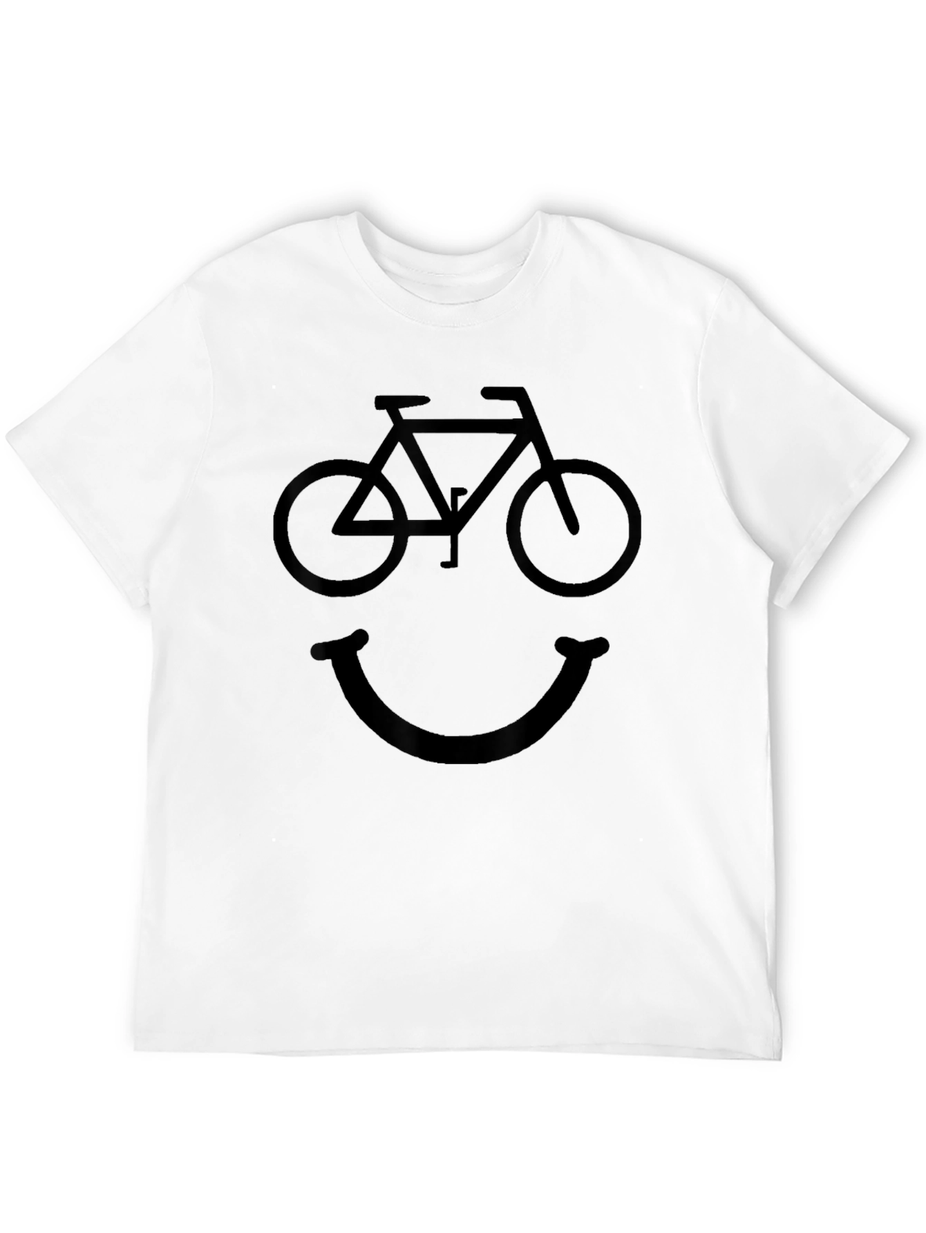 Black Bicycle Smile Face Graphic Tee - Black view 12