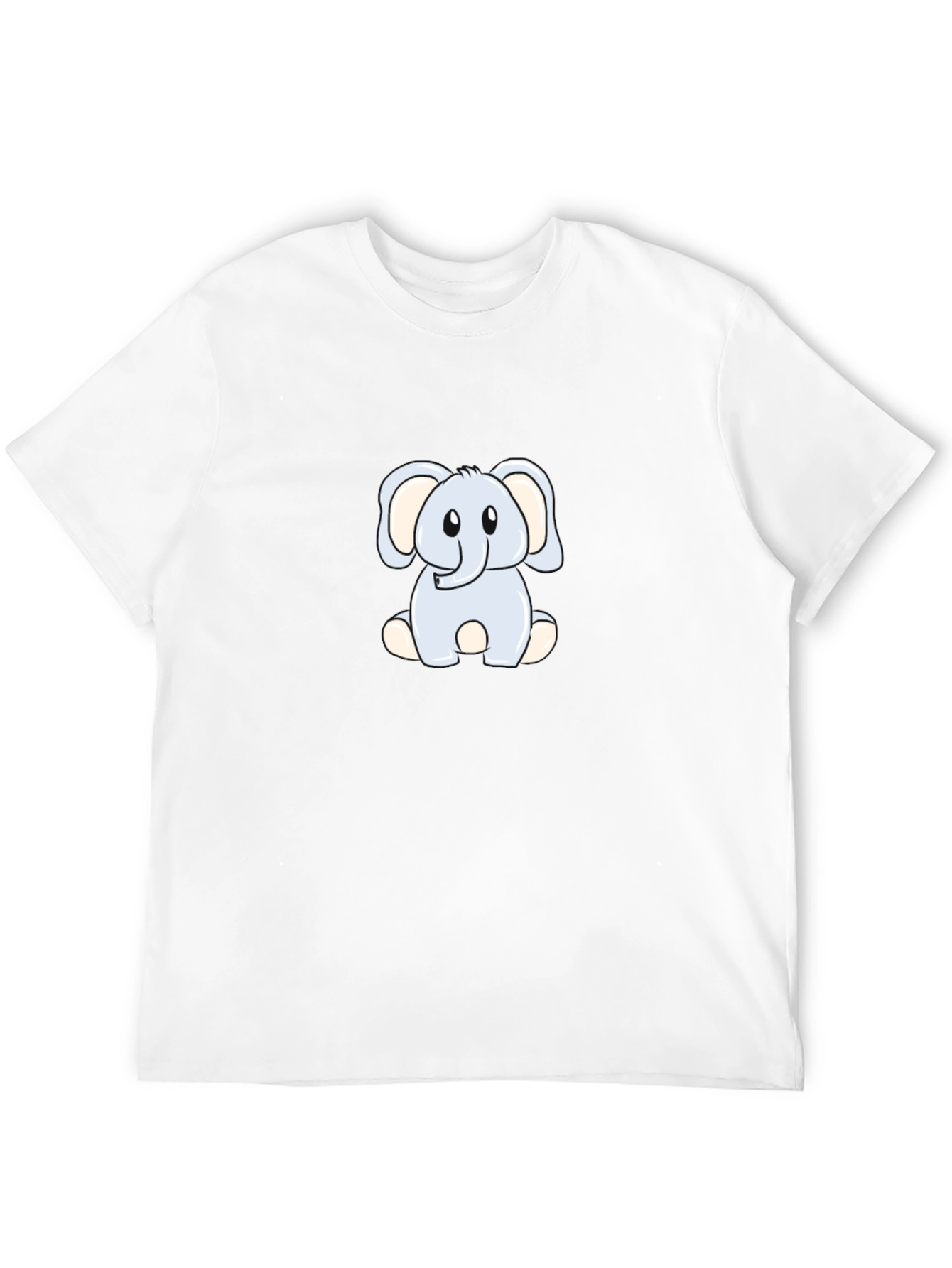 Black Cute Elephant Graphic Tee - Black Cotton Shirt view 12