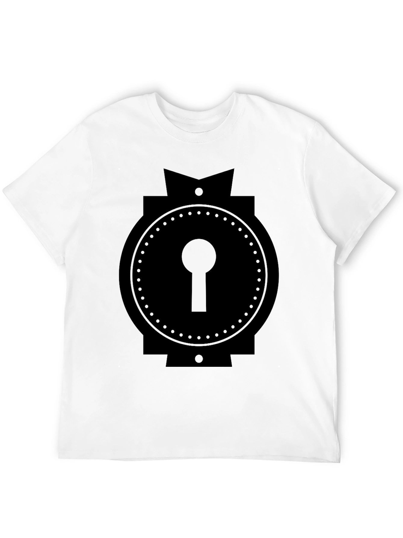 Black Keyhole Graphic Tee - Modern Black T-Shirt view 12