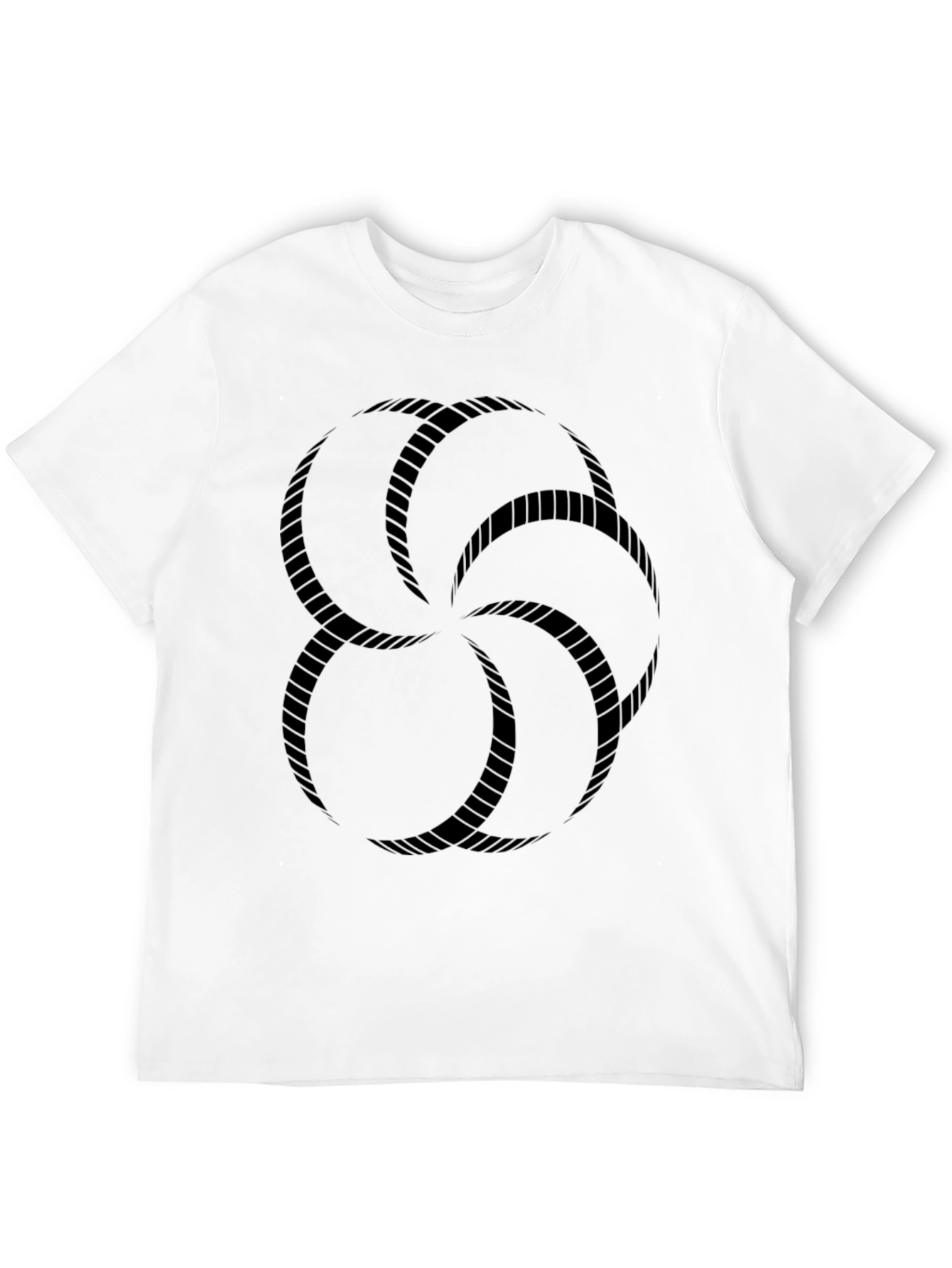 Black Black Graphic Tee - Geometric Rope Design view 12