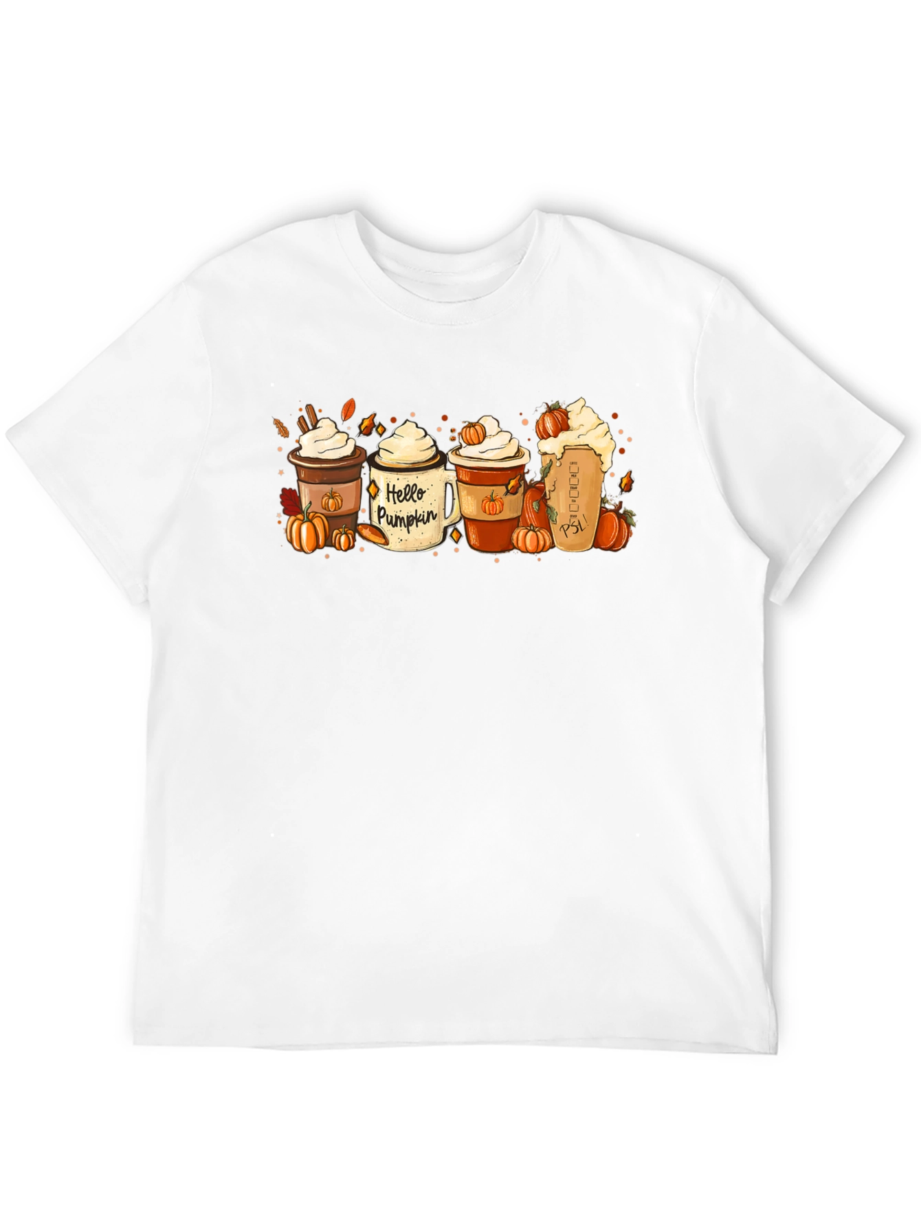 Black Hello Pumpkin Coffee T-Shirt view 12