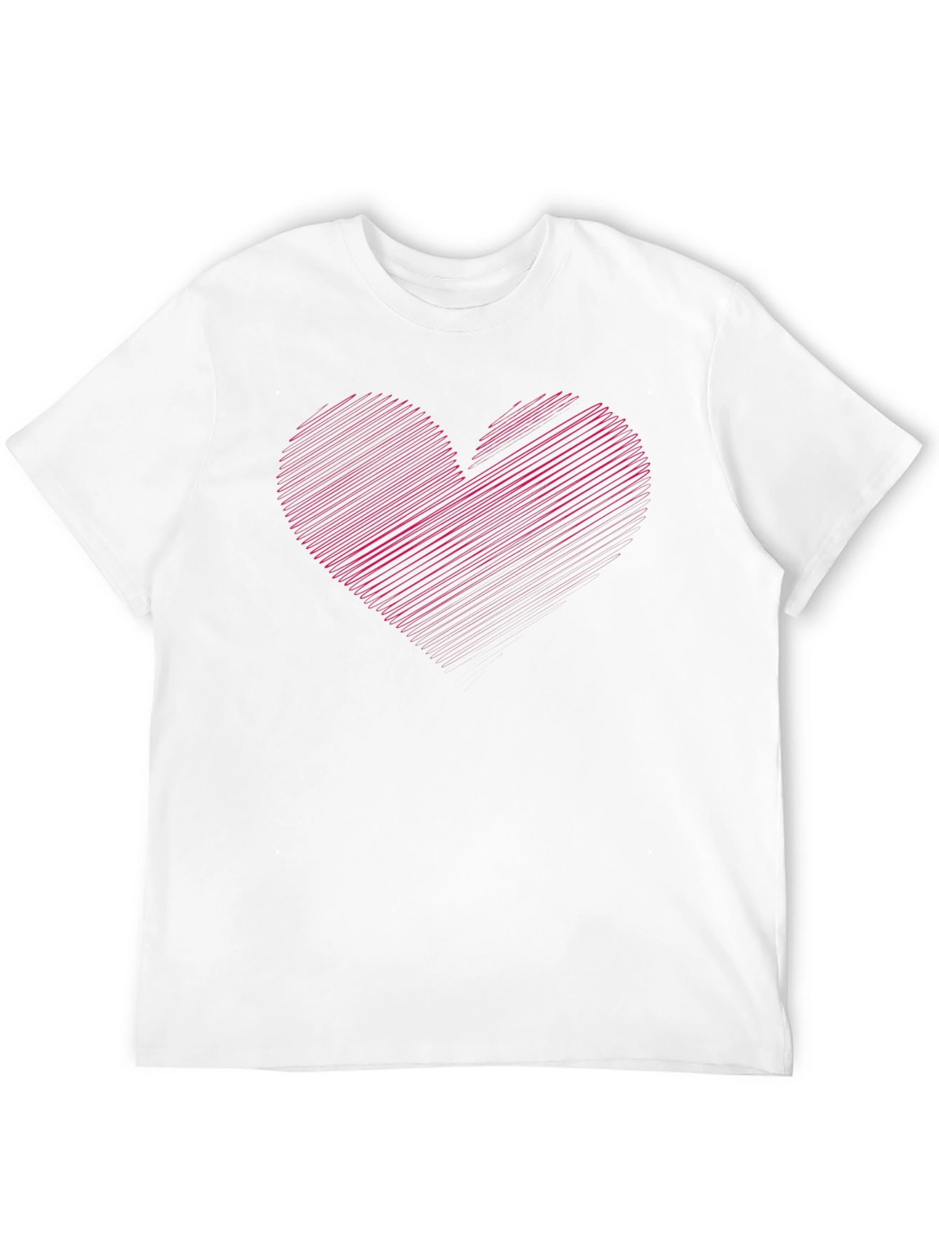 Black Heart Scribble Graphic Tee - Men's Casual Black T-Shirt view 12