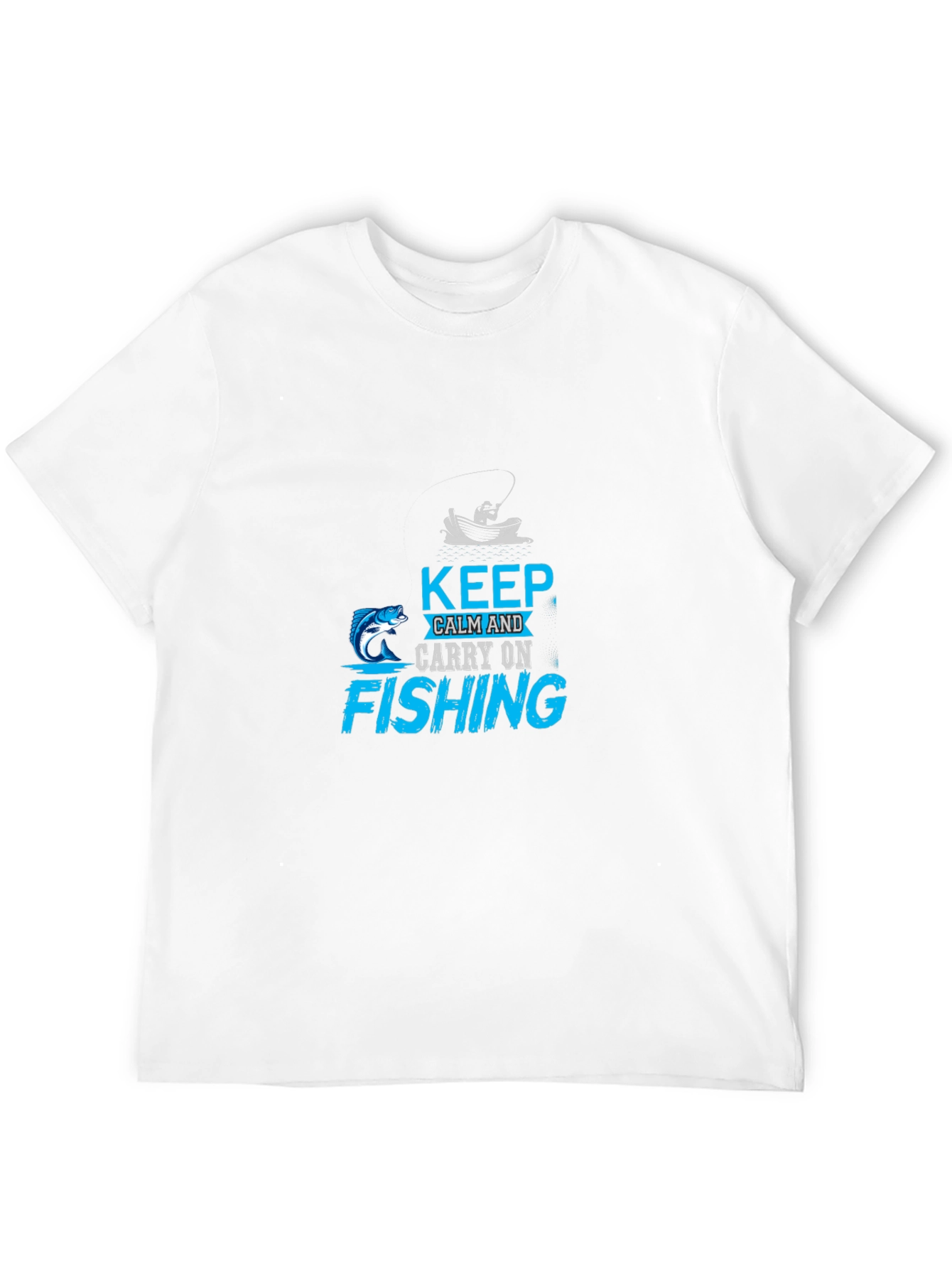 Black Keep Calm Fishing T-Shirt - Angler Gift view 12