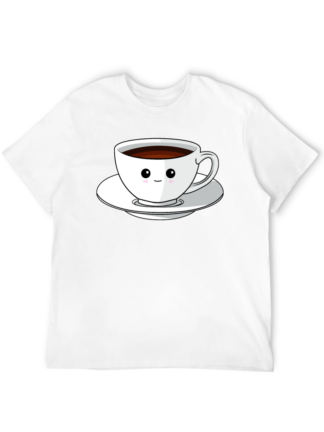 Black Cute Coffee Cup Graphic Tee - Black T-Shirt view 12