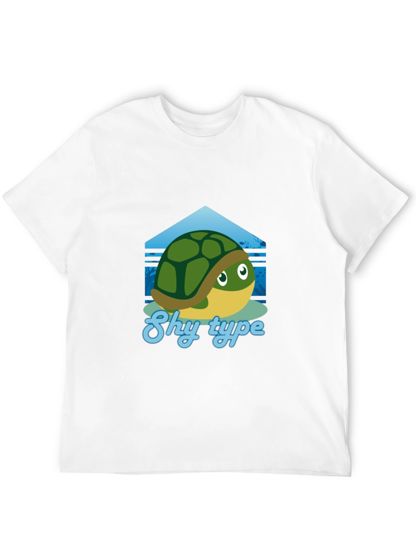 Black Shy Turtle Graphic T-Shirt - Cute Cartoon Design view 12