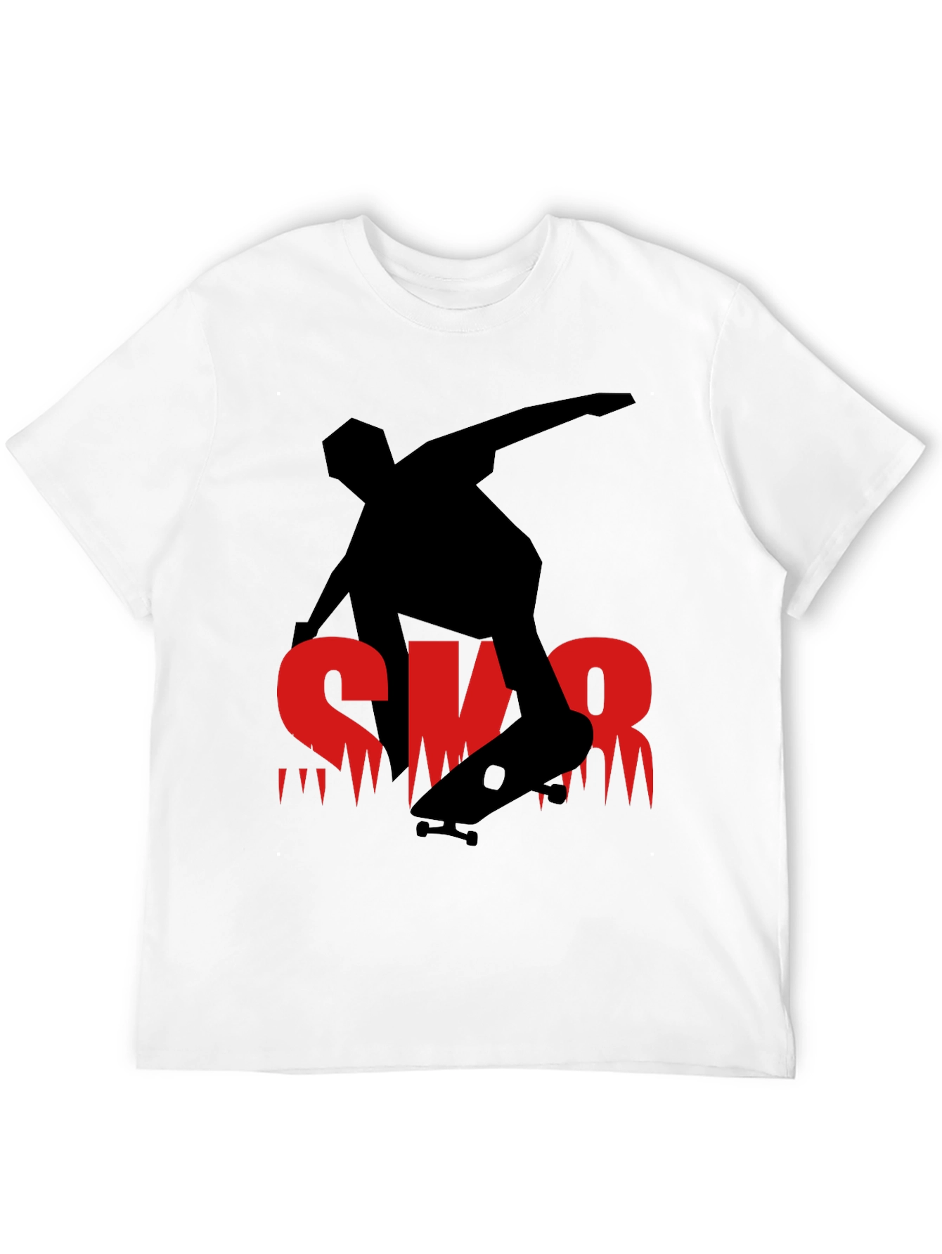 Black Skateboarder Graphic Tee - Black Casual Shirt view 12
