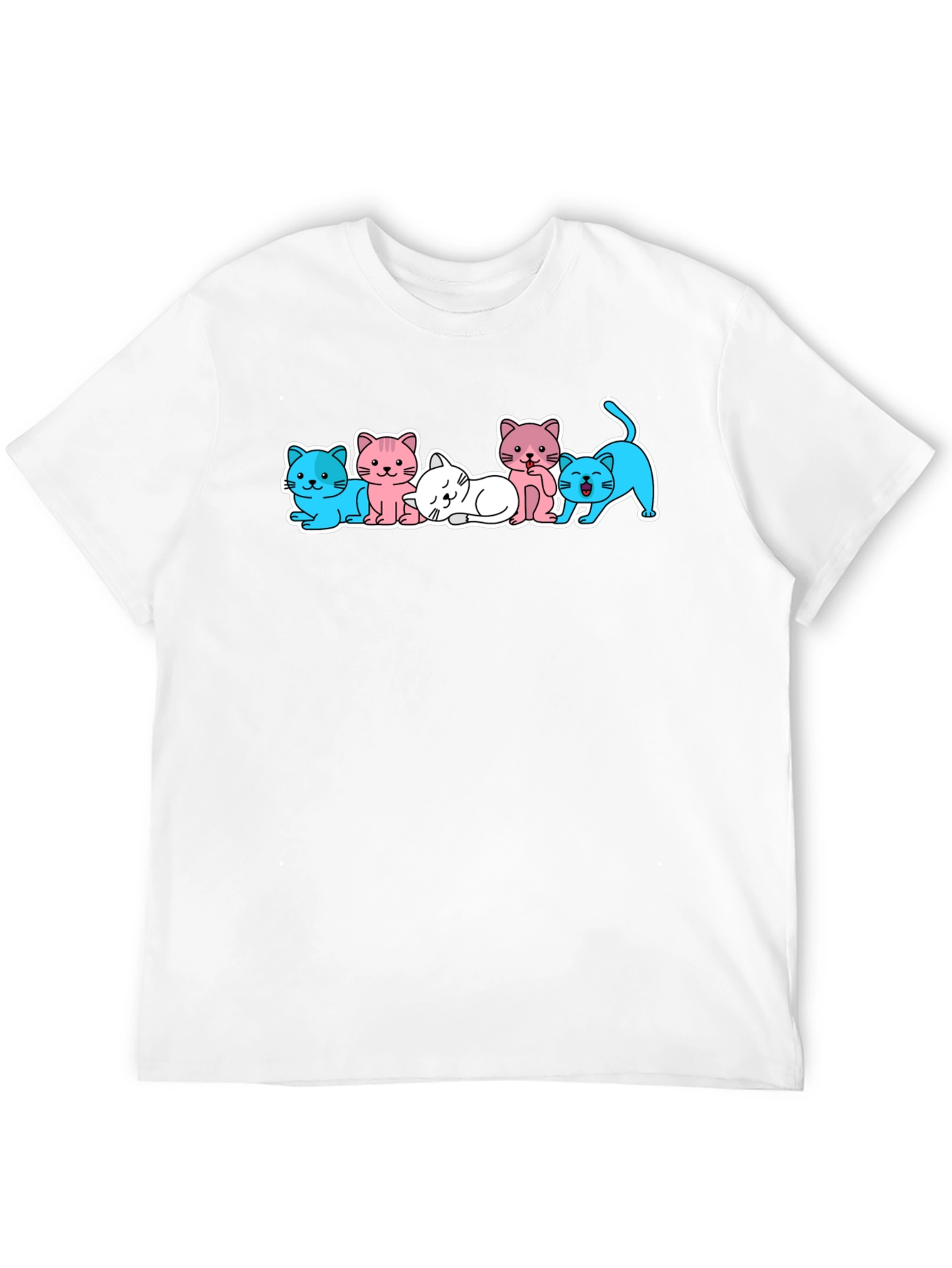 Black Cute Kitten Cartoon T-Shirt view 12