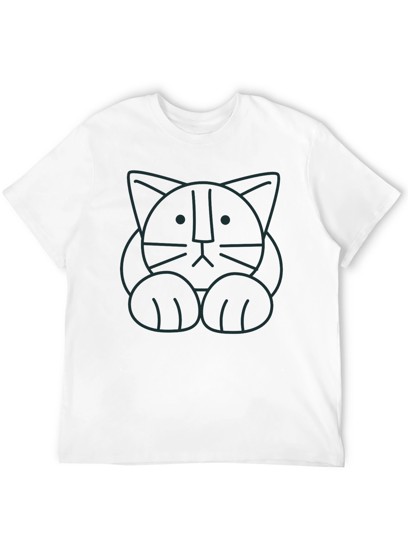 Black Minimalist Cat Graphic T-Shirt - Soft Cotton Tee view 12