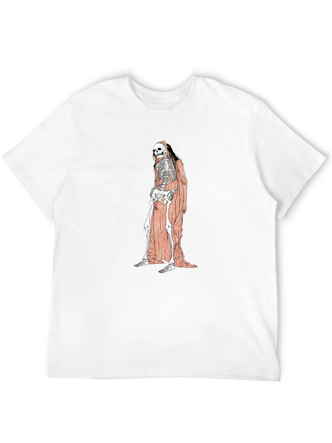 Black Grim Reaper Skeleton Graphic Tee - Unisex Black T-Shirt view 12