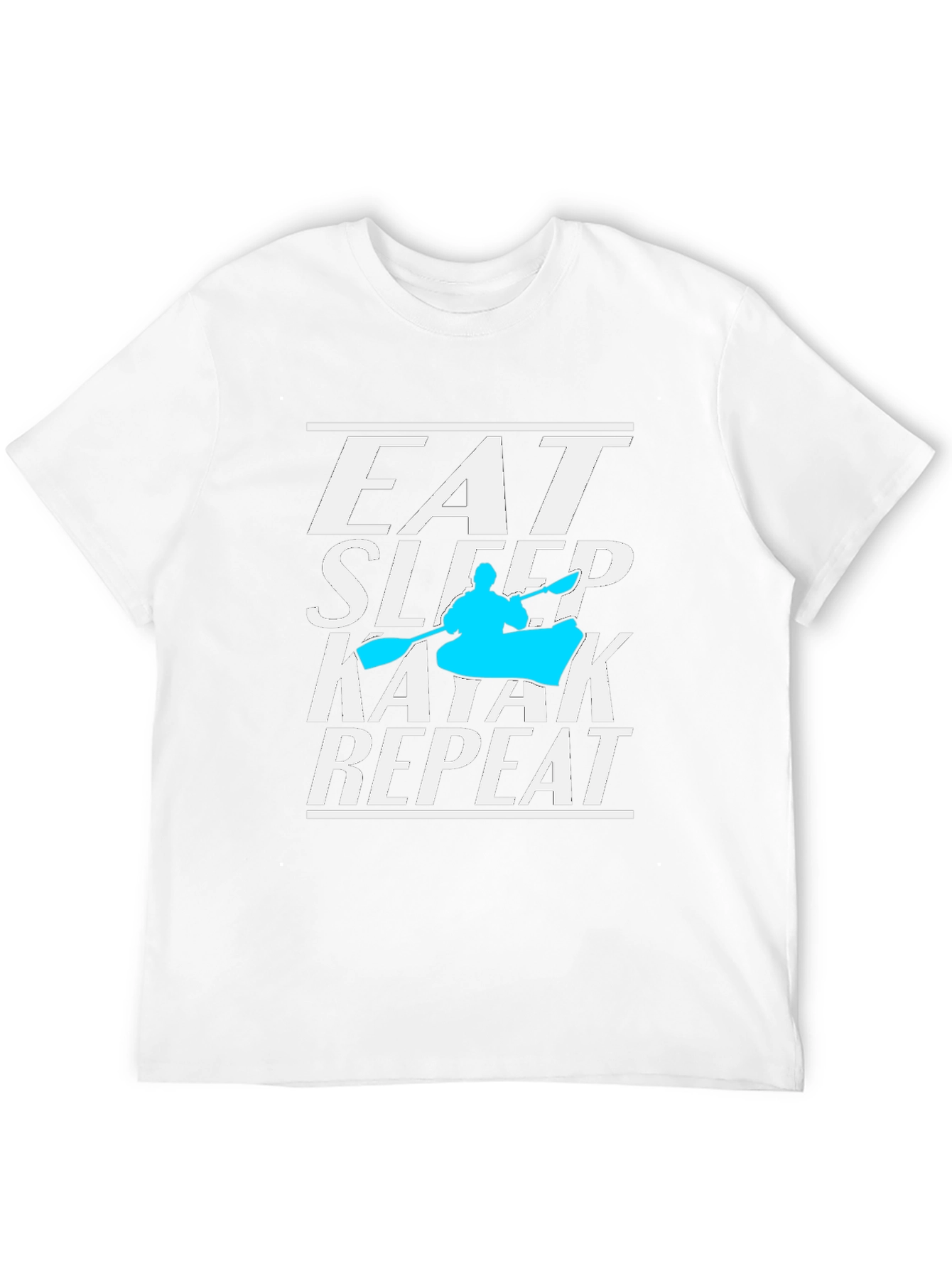 Black Eat Sleep Kayak Repeat T-Shirt, Kayaking Lover Tee view 12