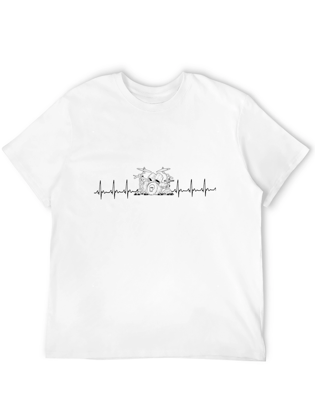 Black Drum Beat Heartbeat T-Shirt view 12