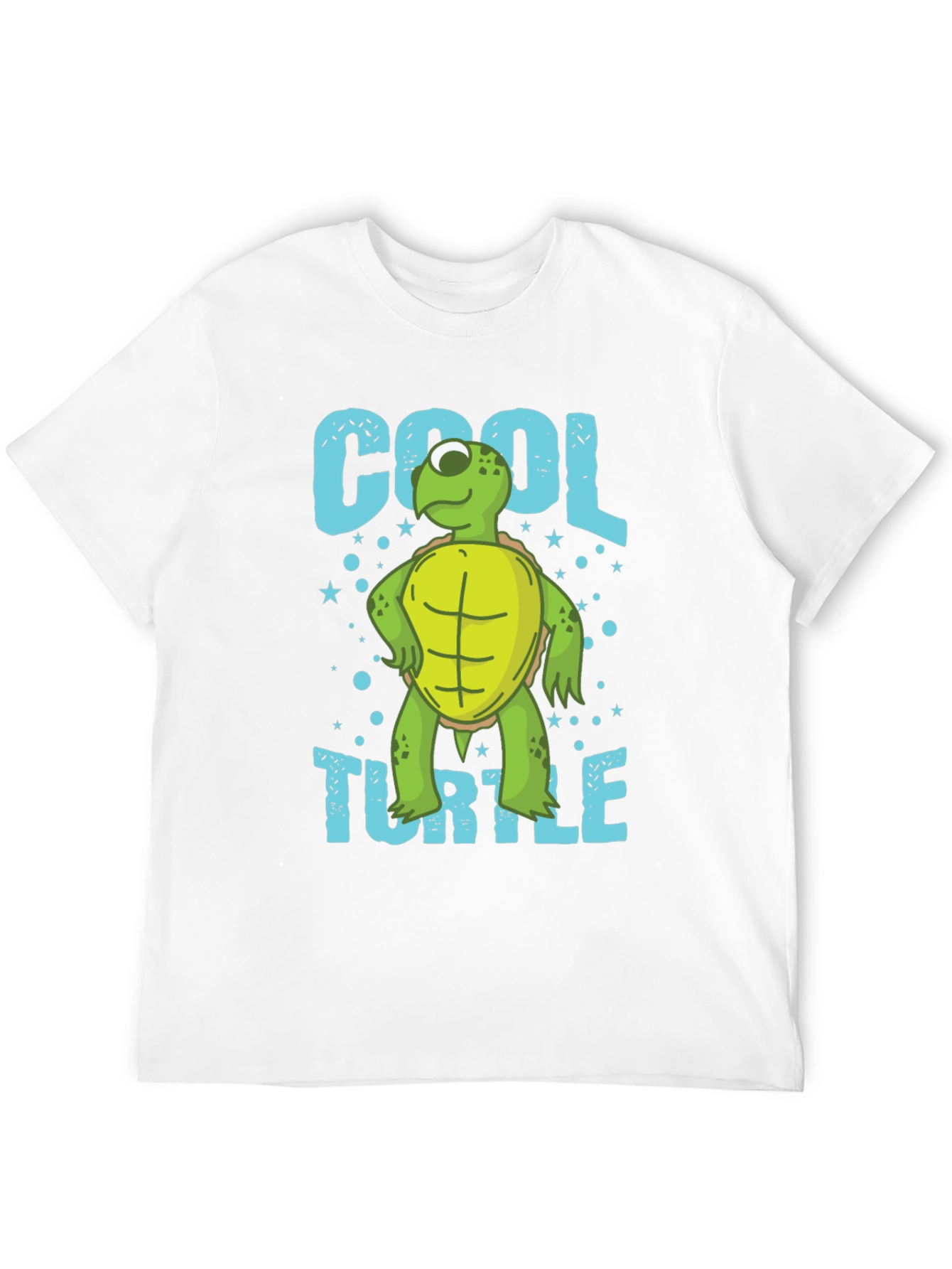 Black Cool Turtle Graphic T-Shirt, Men's Crew Neck view 12