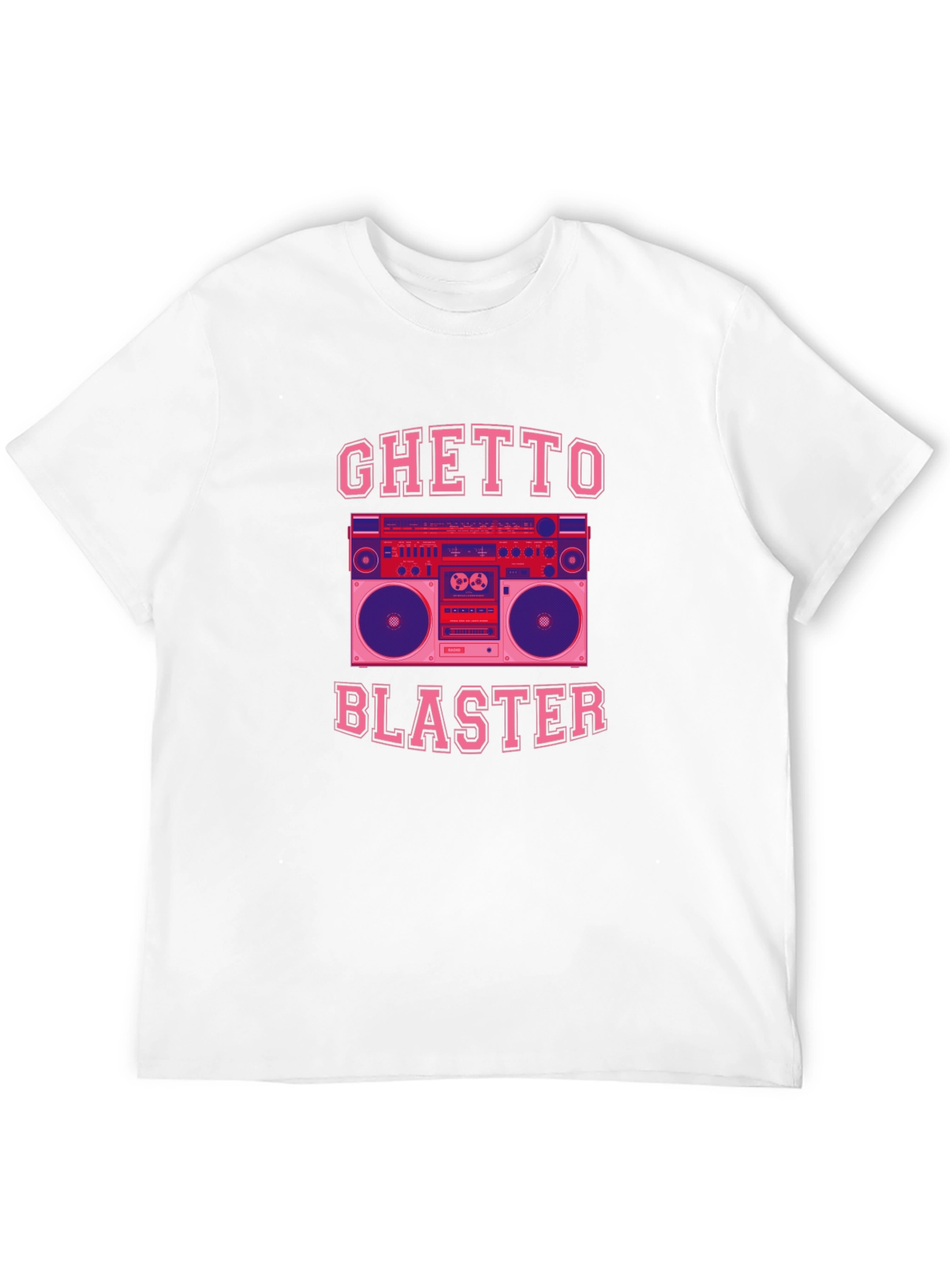 Black Ghetto Blaster Graphic Tee - Retro Boombox T-Shirt view 12