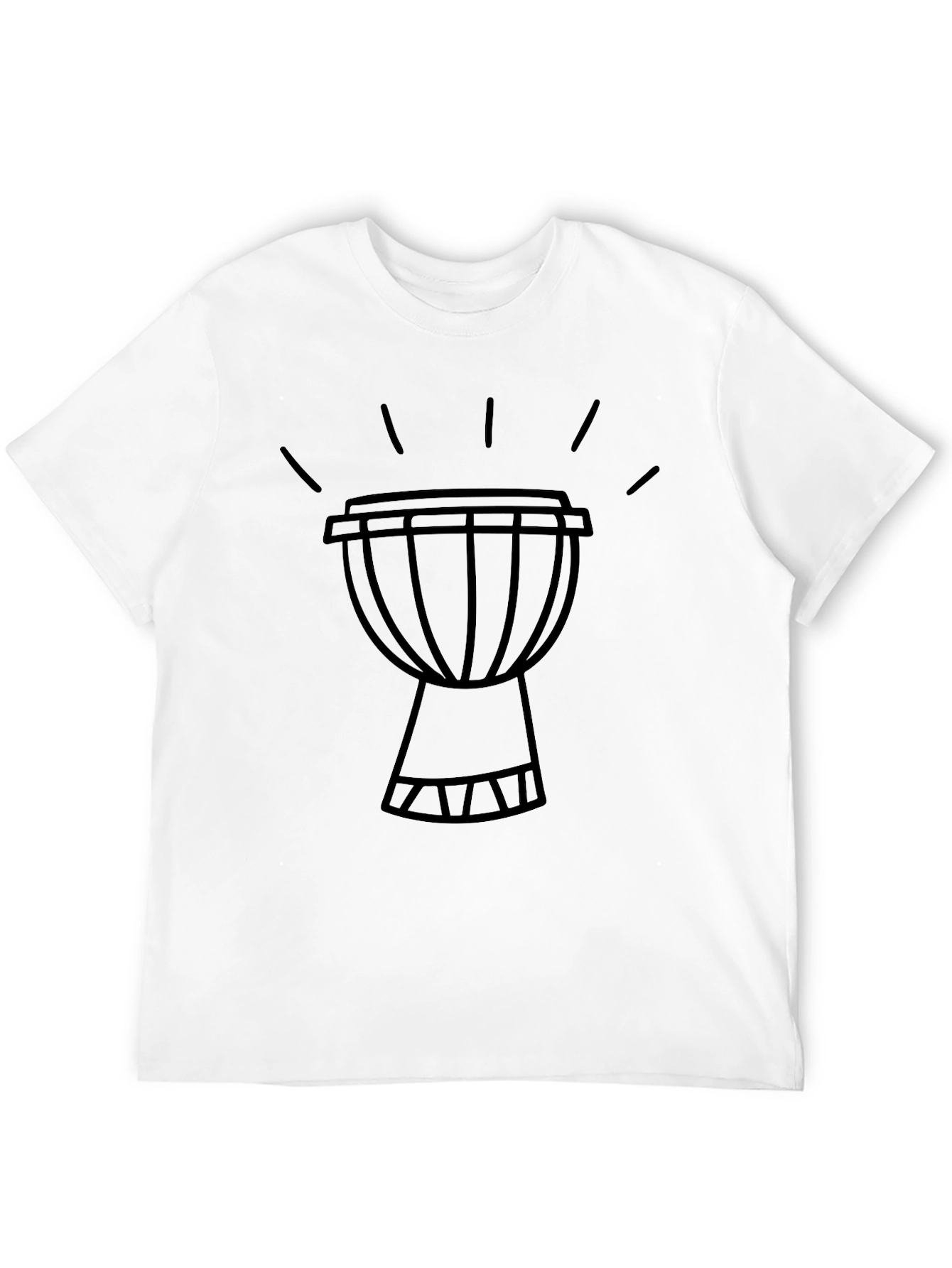 Black Djembe Drum Graphic Tee - Black Cotton T-Shirt view 12