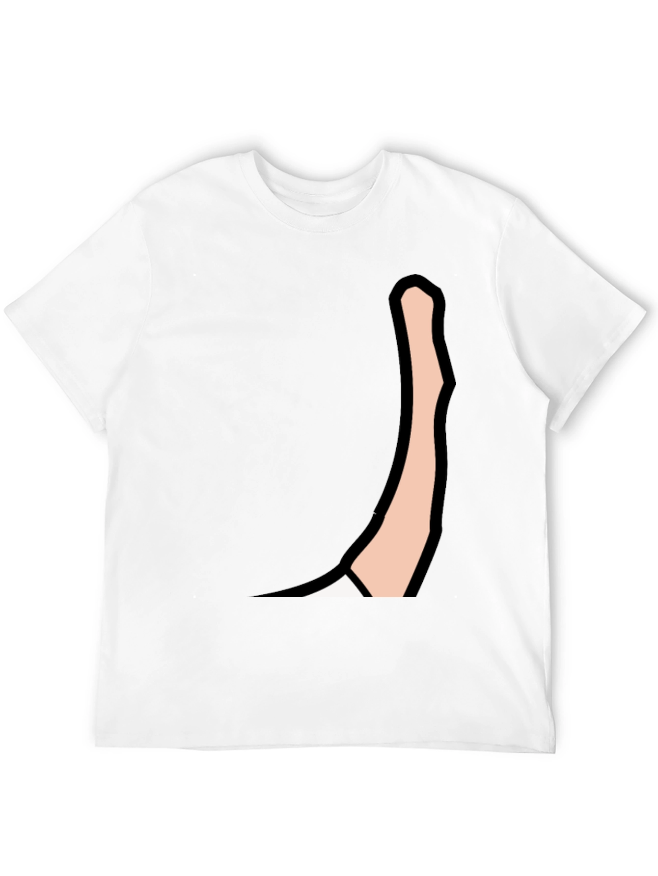 Black Men's Black Graphic Tee: Cartoon Arm Design view 12