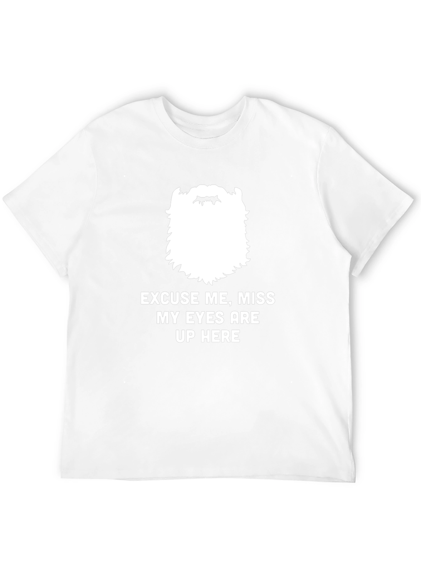 Black Funny Bearded Men's "Eyes Up Here" Graphic Tee view 12