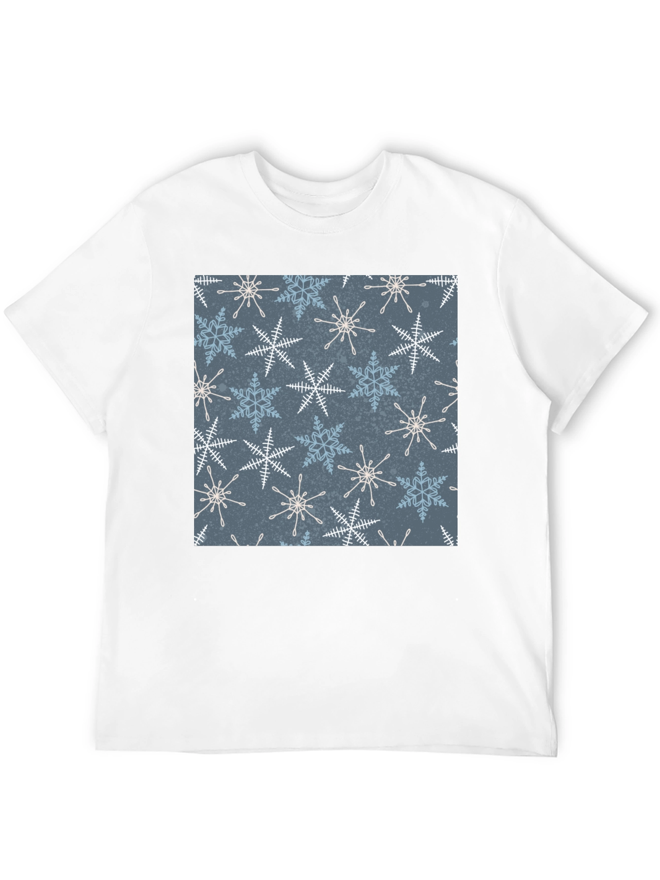 Black Snowflake Patterned Black T-Shirt view 12