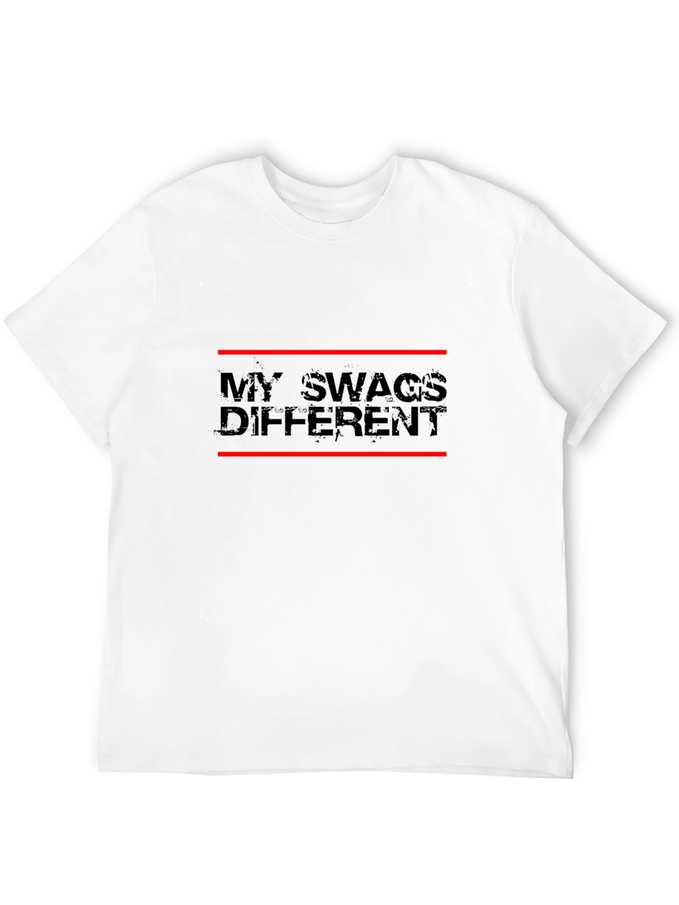 Black My Swag's Different Graphic Tee - Black Casual T-Shirt view 12