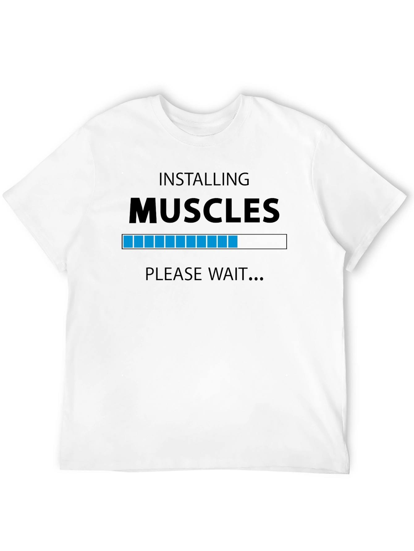 Black Installing Muscles Loading Bar Graphic T-Shirt view 12