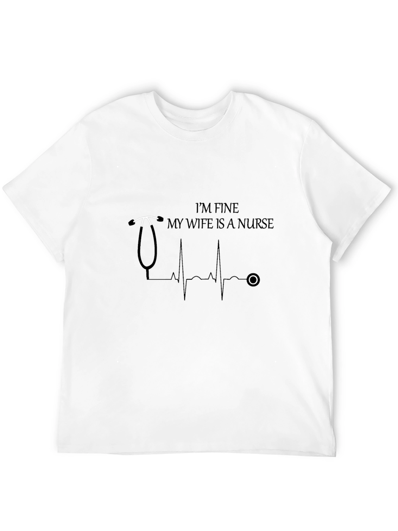 Black I'm Fine My Wife Is A Nurse Graphic T-Shirt view 12