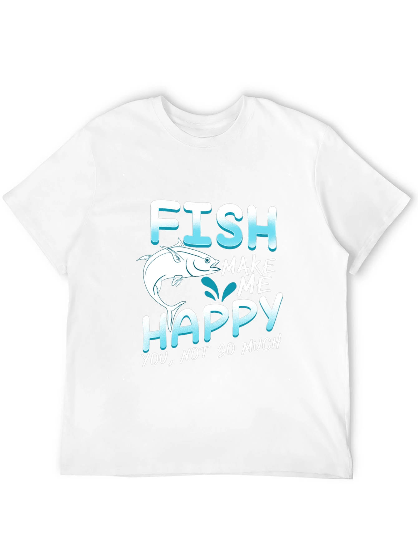 Black Funny Fishing T-Shirt - "Fish Make Me Happy" Tee view 12
