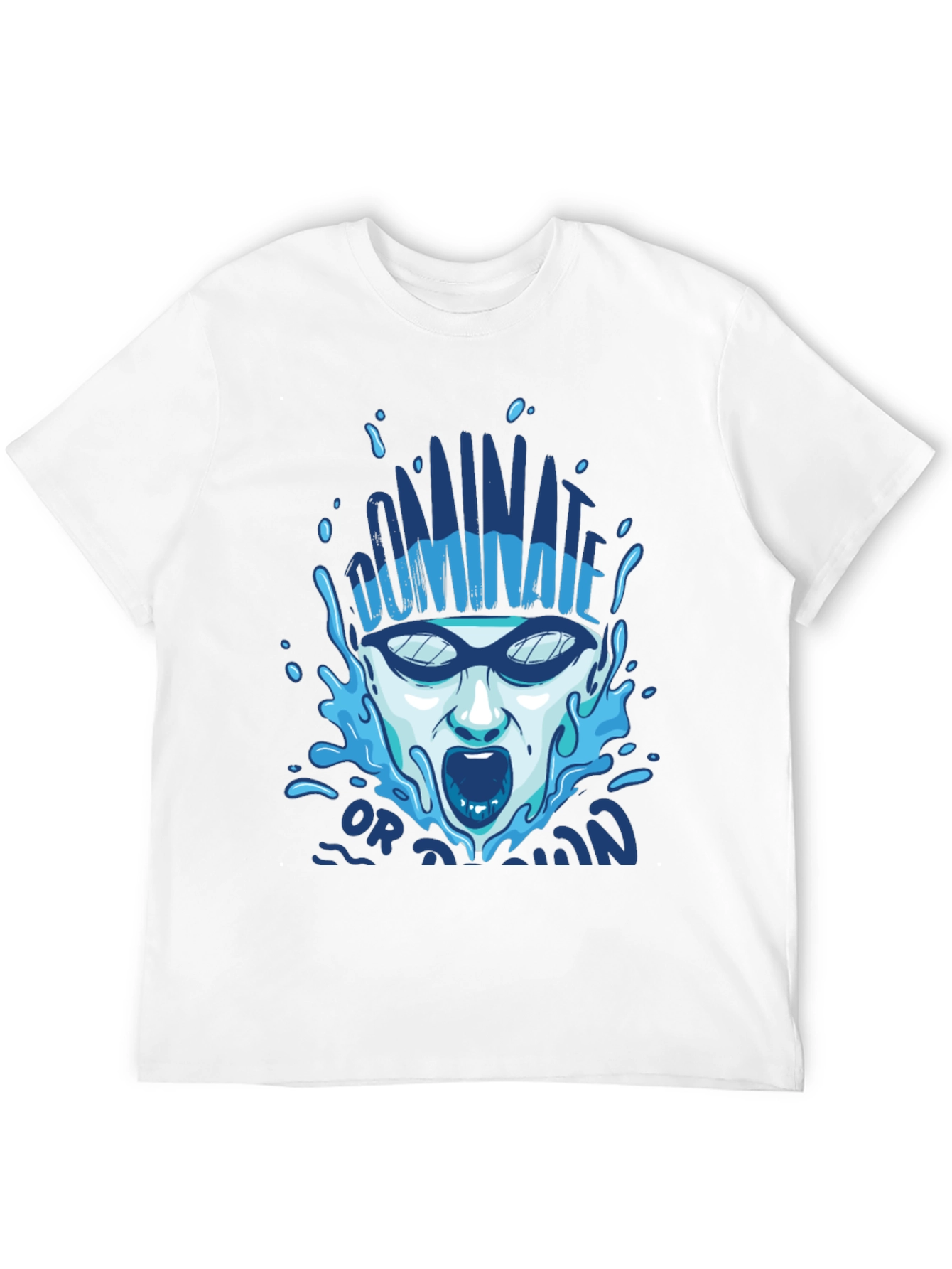 Black Dominate or Drown T-Shirt - Swimmer Graphic Tee view 12