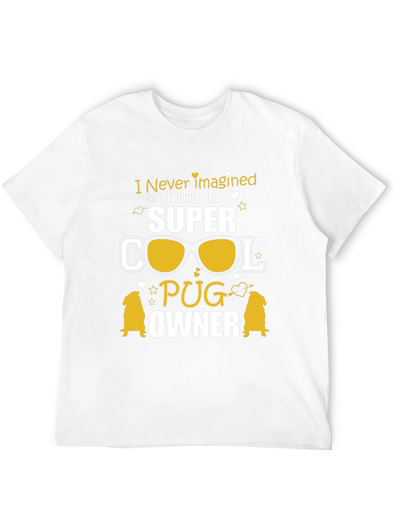 Black Super Cool Pug Owner Black T-Shirt view 12