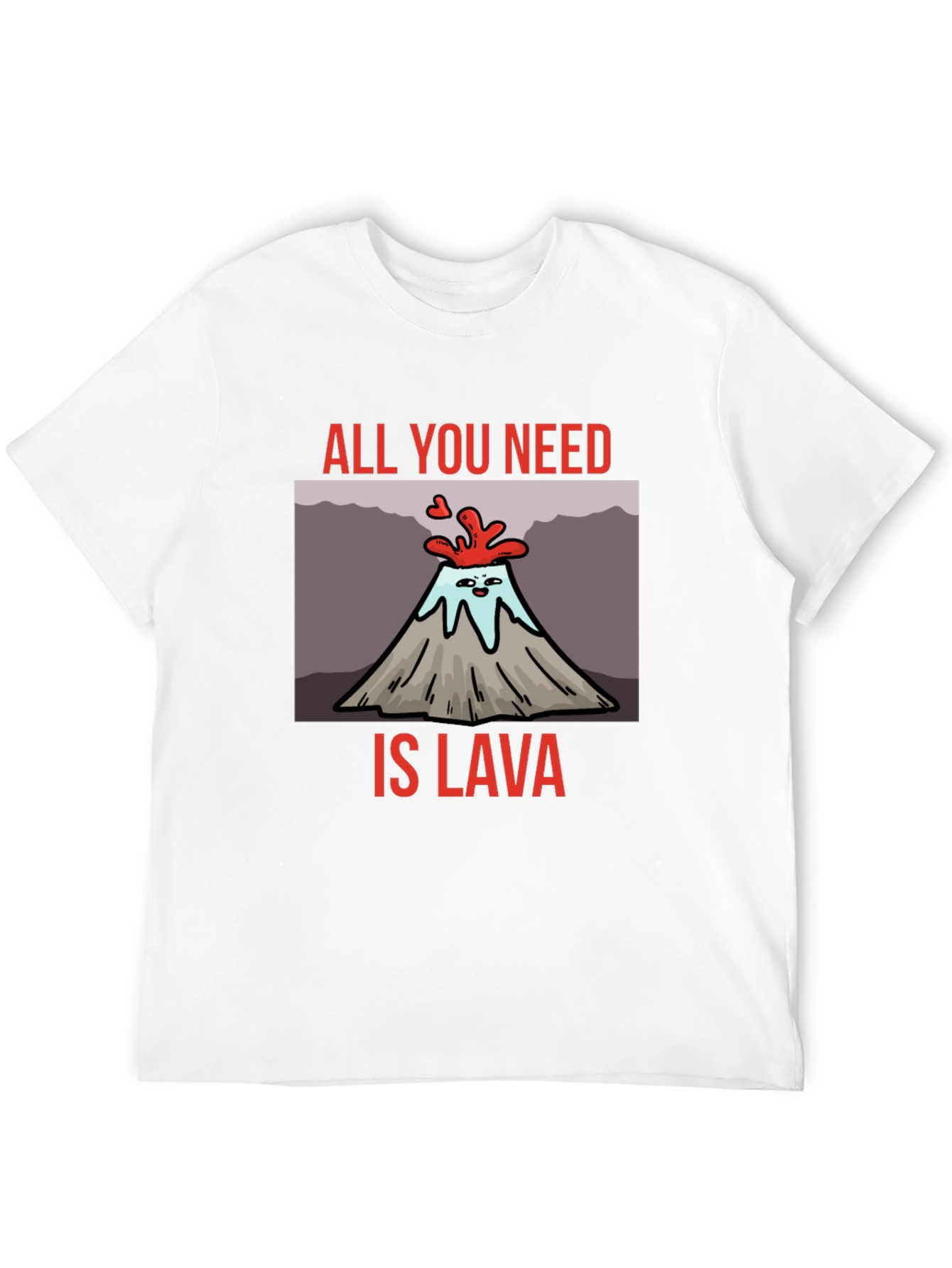 Black All You Need is Lava T-Shirt Volcano Cartoon Tee view 12