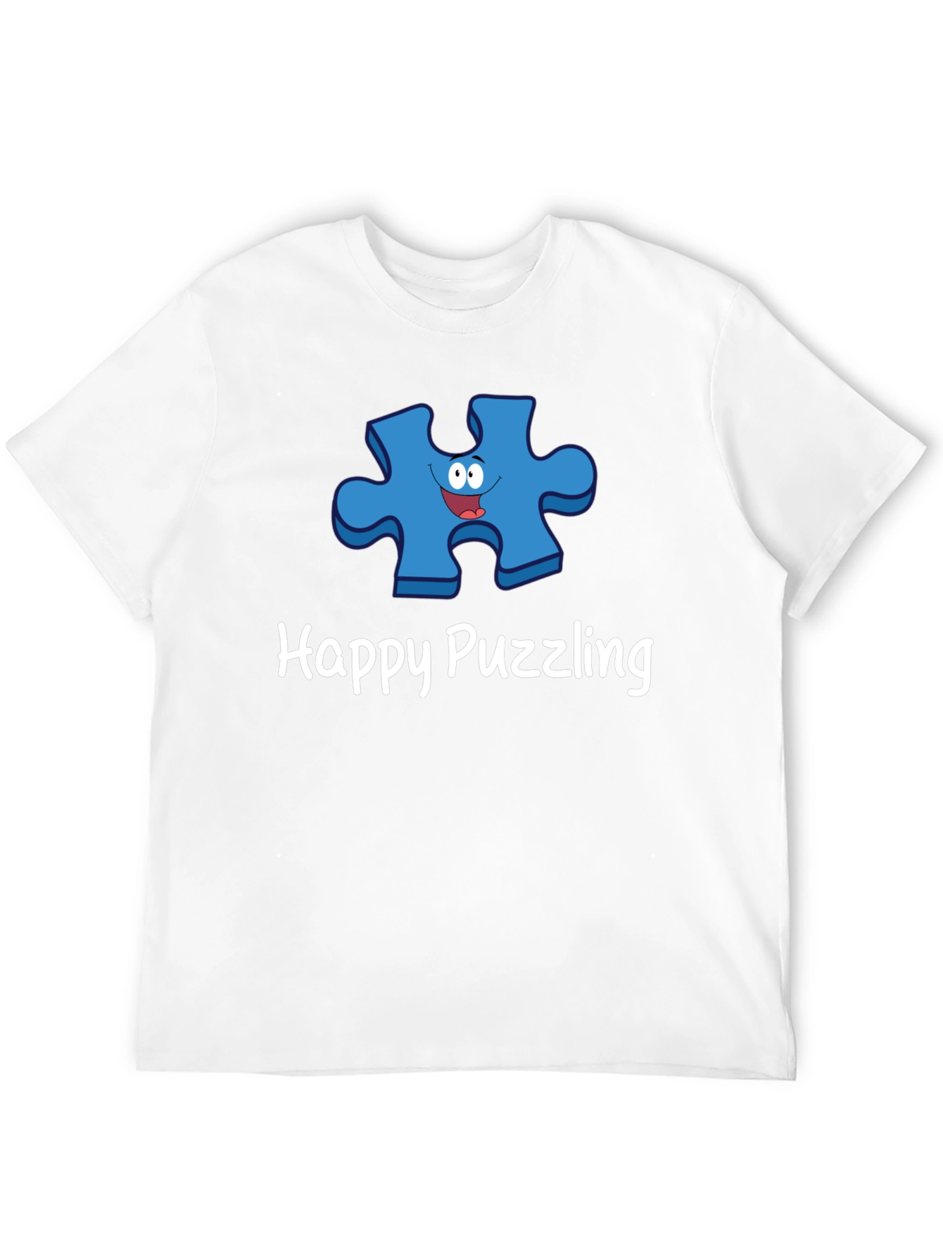 Black Happy Puzzling Graphic T-Shirt view 12