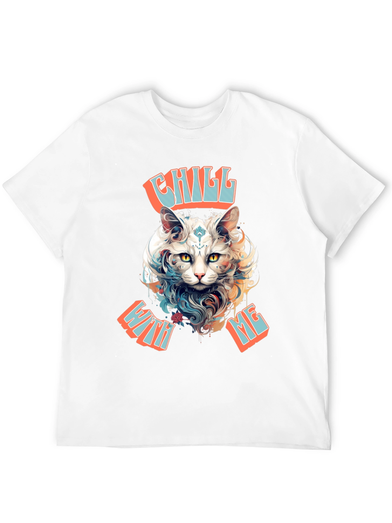 Black Chill With Me Cat Graphic Tee view 12