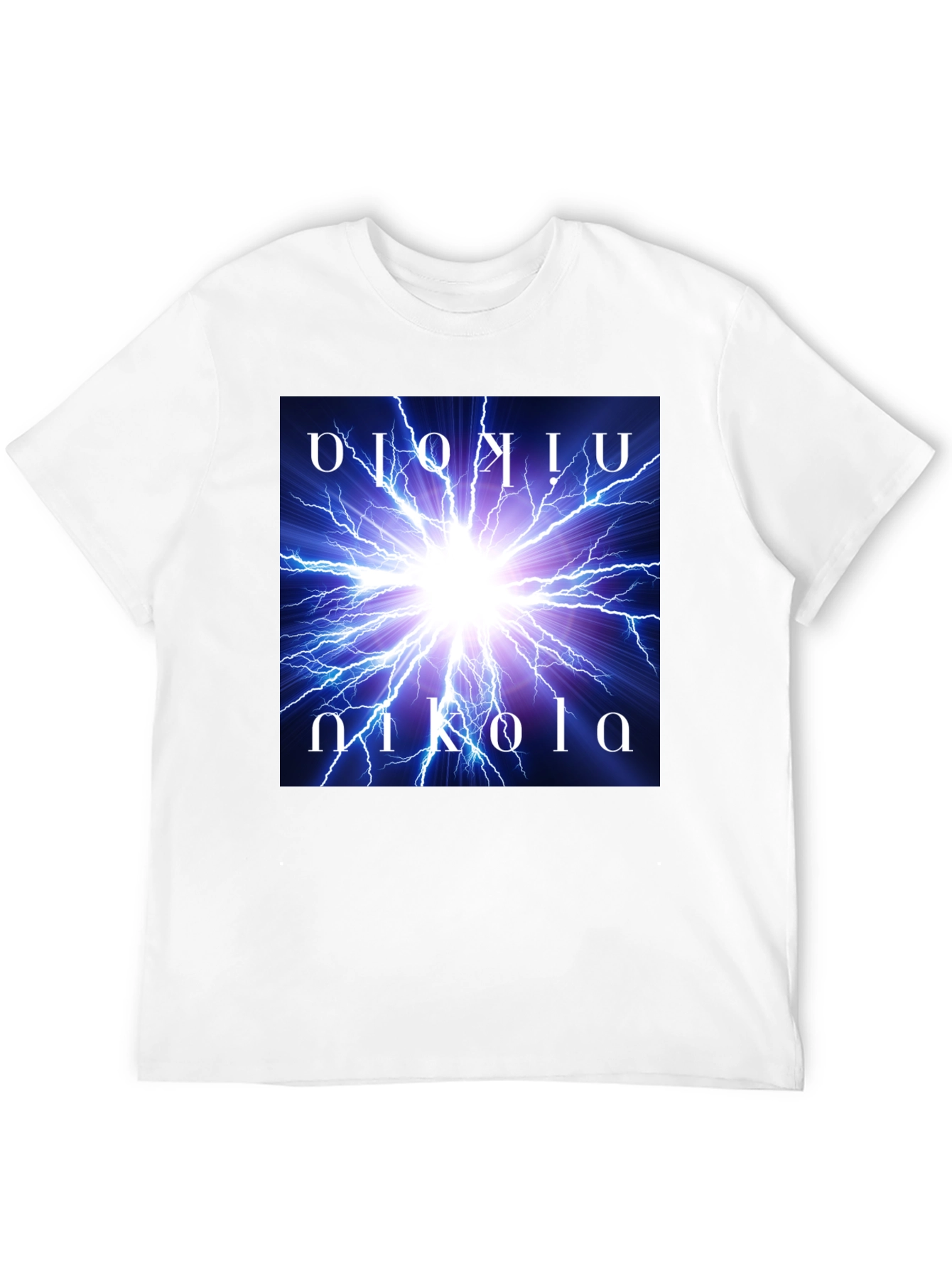 Black Nikola Tesla Lightning Bolt Graphic Tee view 12