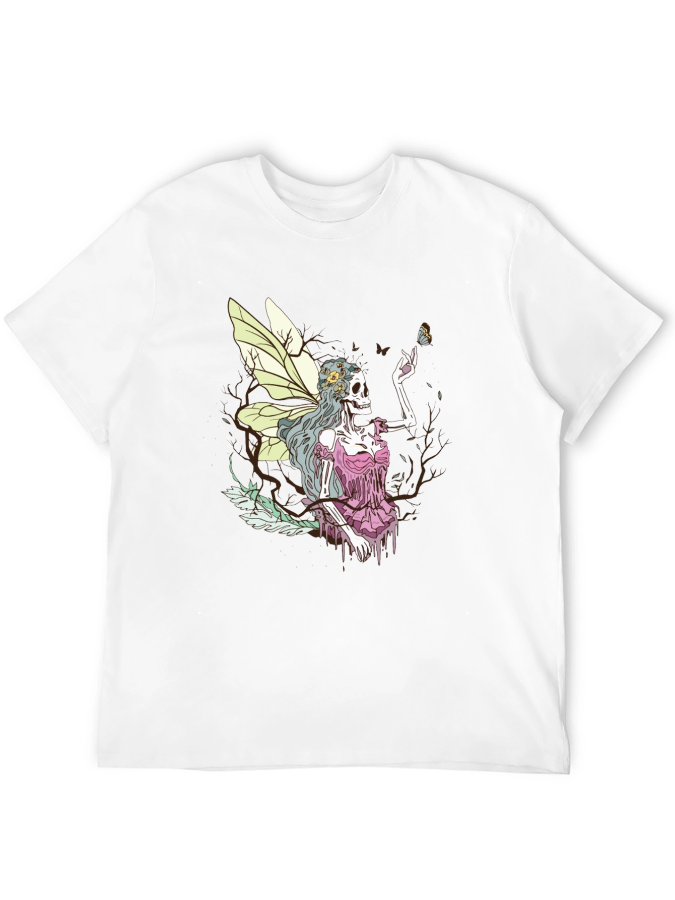 Black Grim Fairy T-Shirt - Skeleton Butterfly Graphic Tee view 12