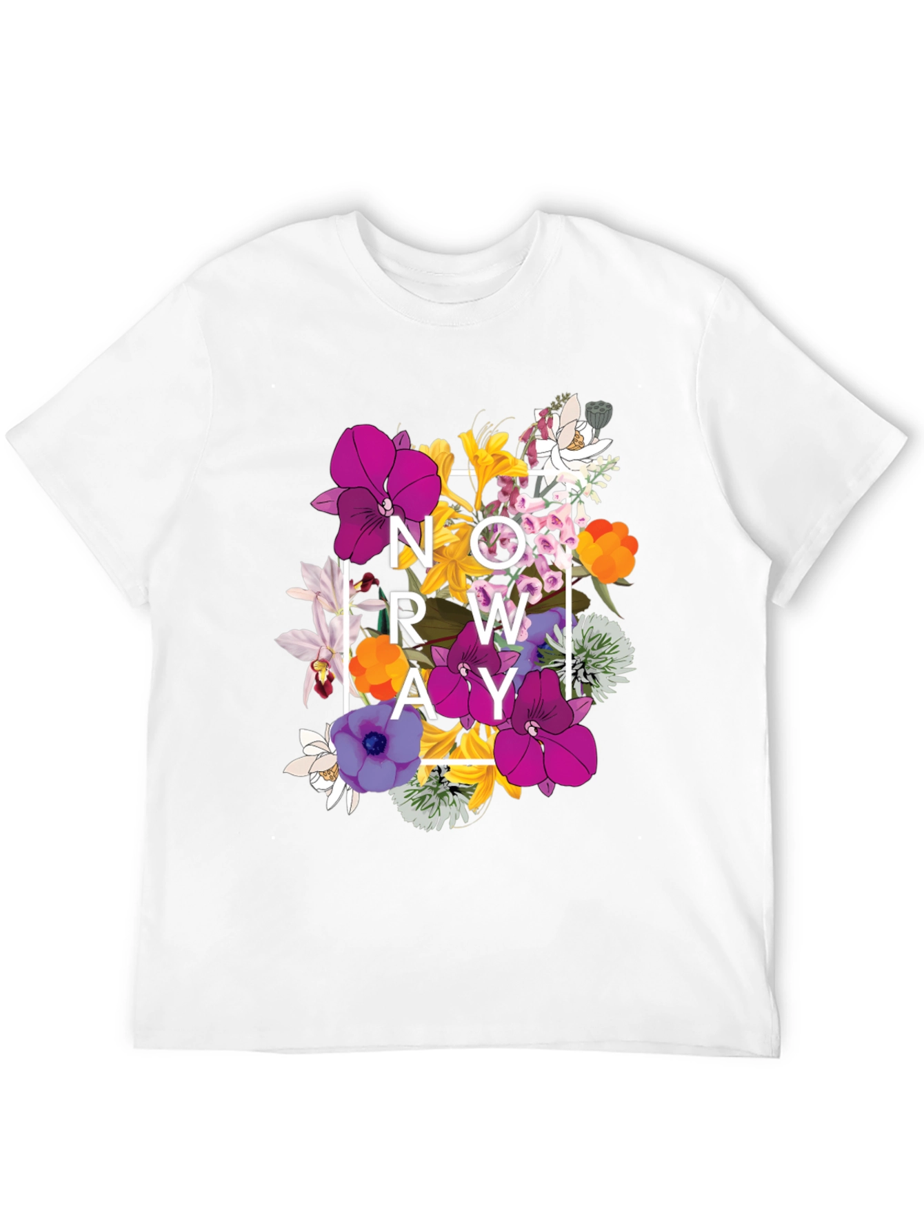 Black Floral Norway Graphic T-Shirt - Black view 12