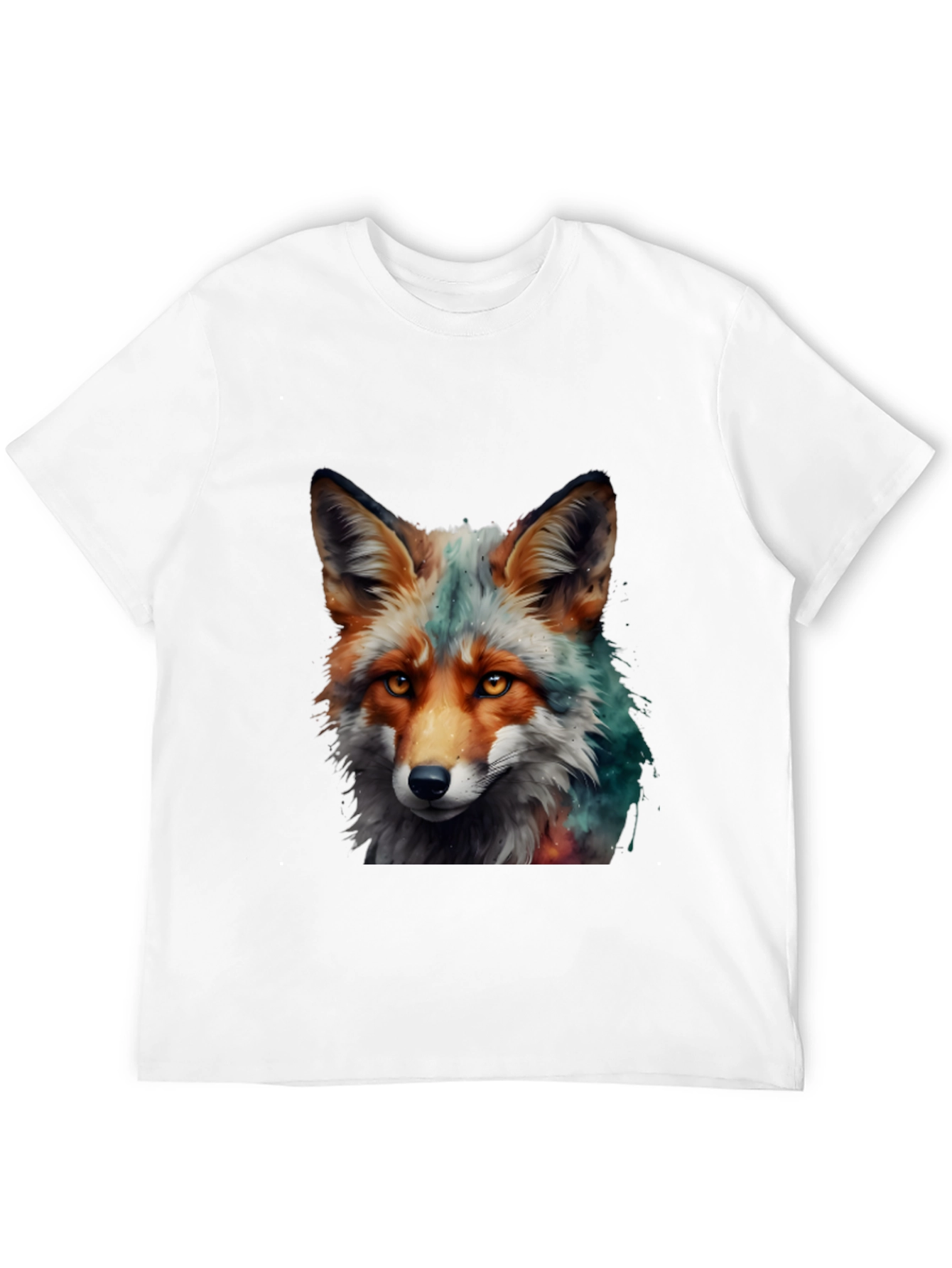 Black Fox Art Print Tee - Stylish Animal Graphic T-Shirt view 12