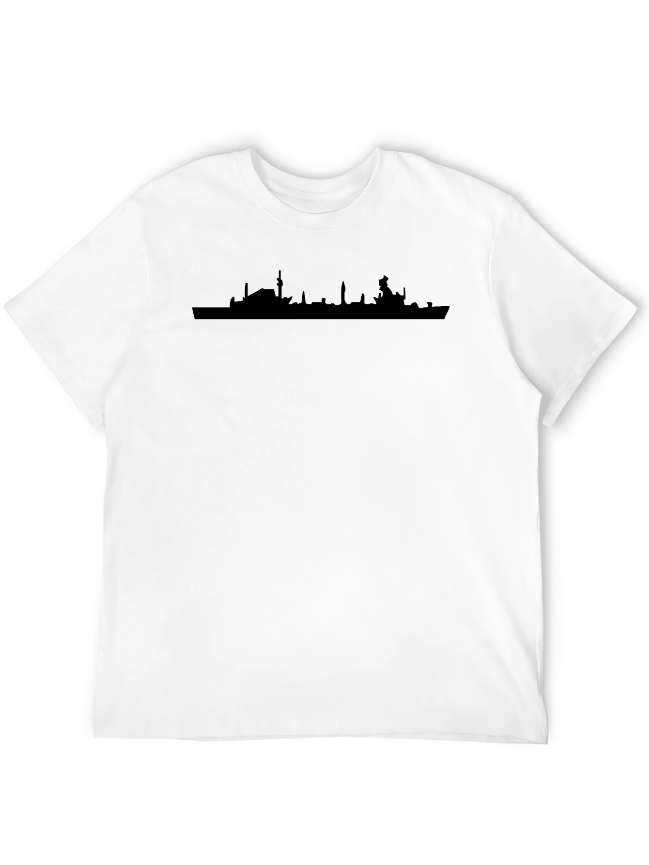 Black Urban Skyline Graphic Tee - Modern City Silhouette view 12