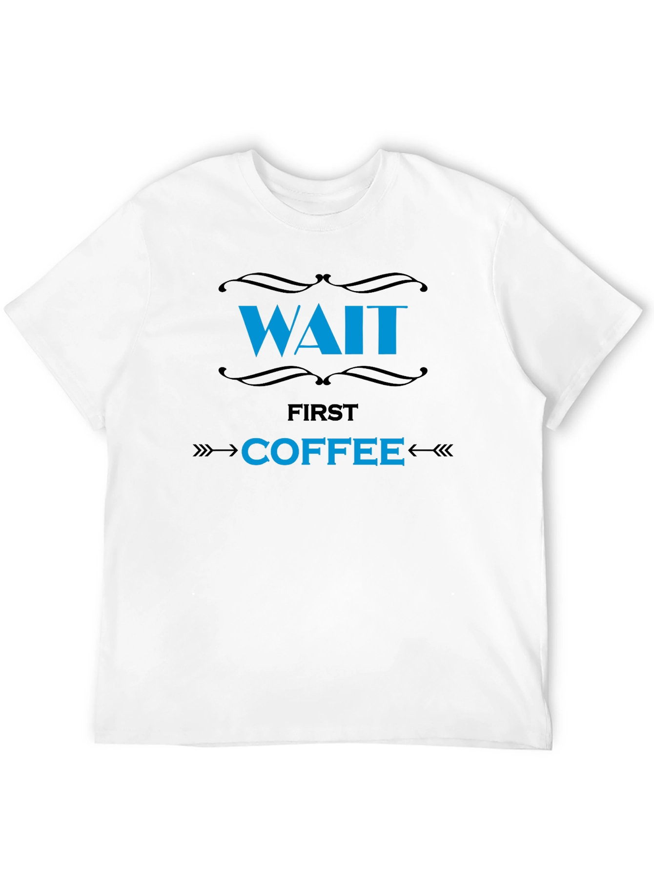 Black Wait First Coffee Black Graphic Tee view 12