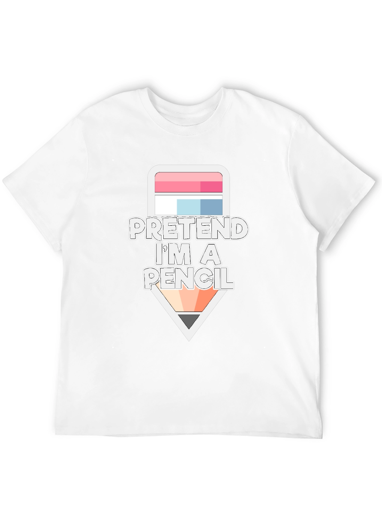 Black Pretend I'm a Pencil Funny Graphic T-Shirt view 12