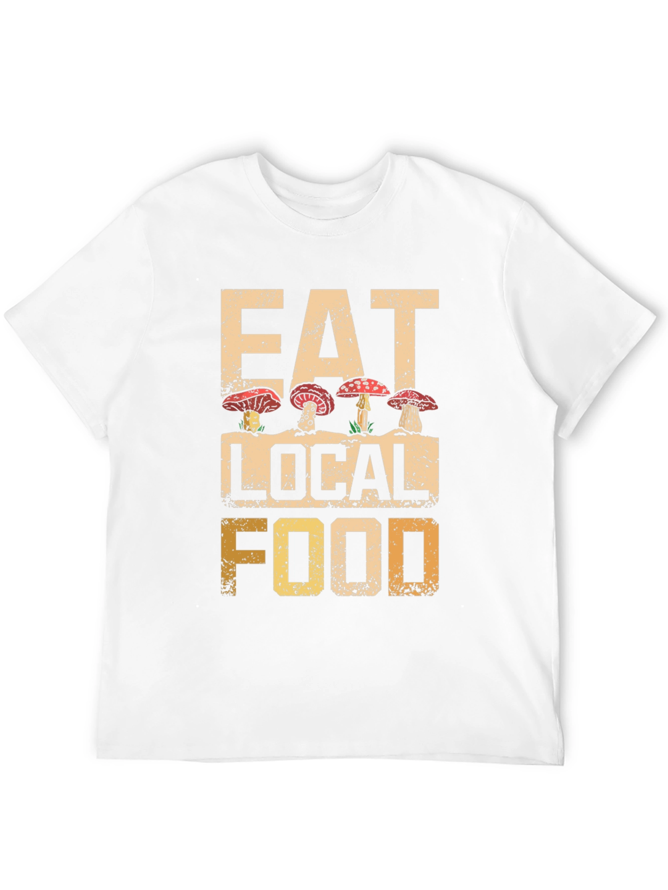 Black Eat Local Food Mushroom T-Shirt view 12