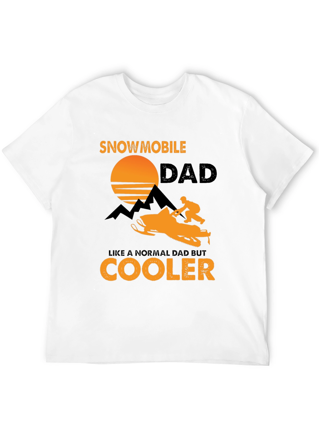 Black Snowmobile Dad T-Shirt - Cooler Than Normal view 12