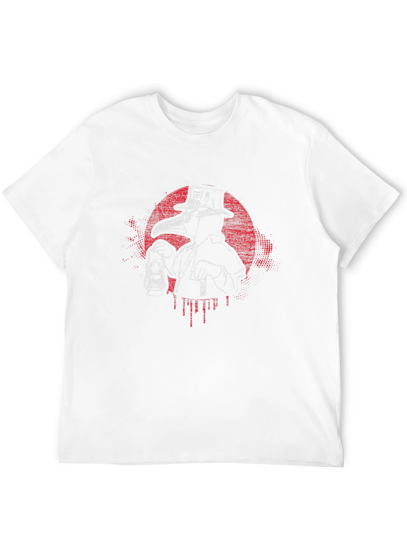 Black Plague Doctor Graphic Tee - Black Cotton Blend T-Shirt view 12