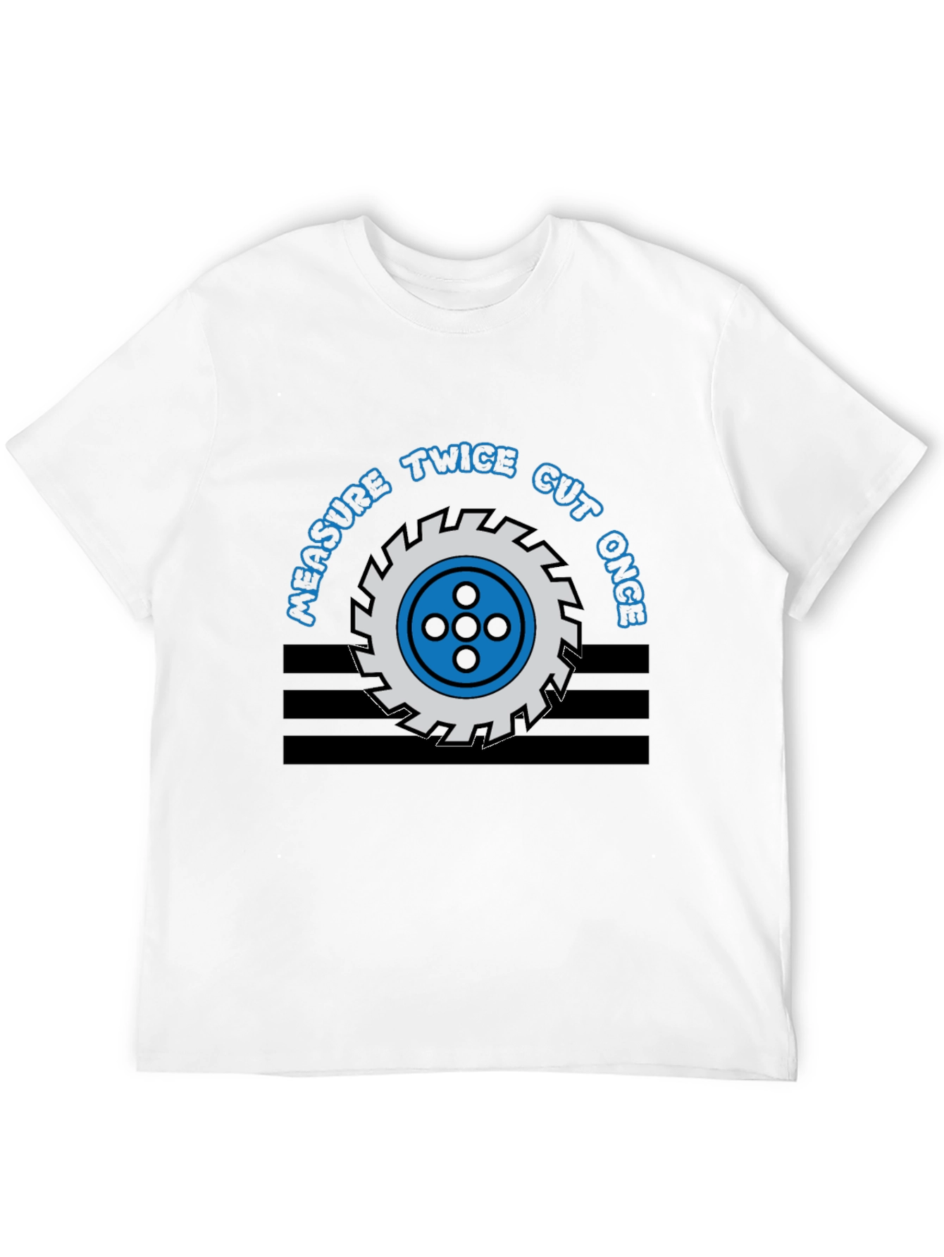 Black Measure Twice Cut Once Graphic Tee view 12