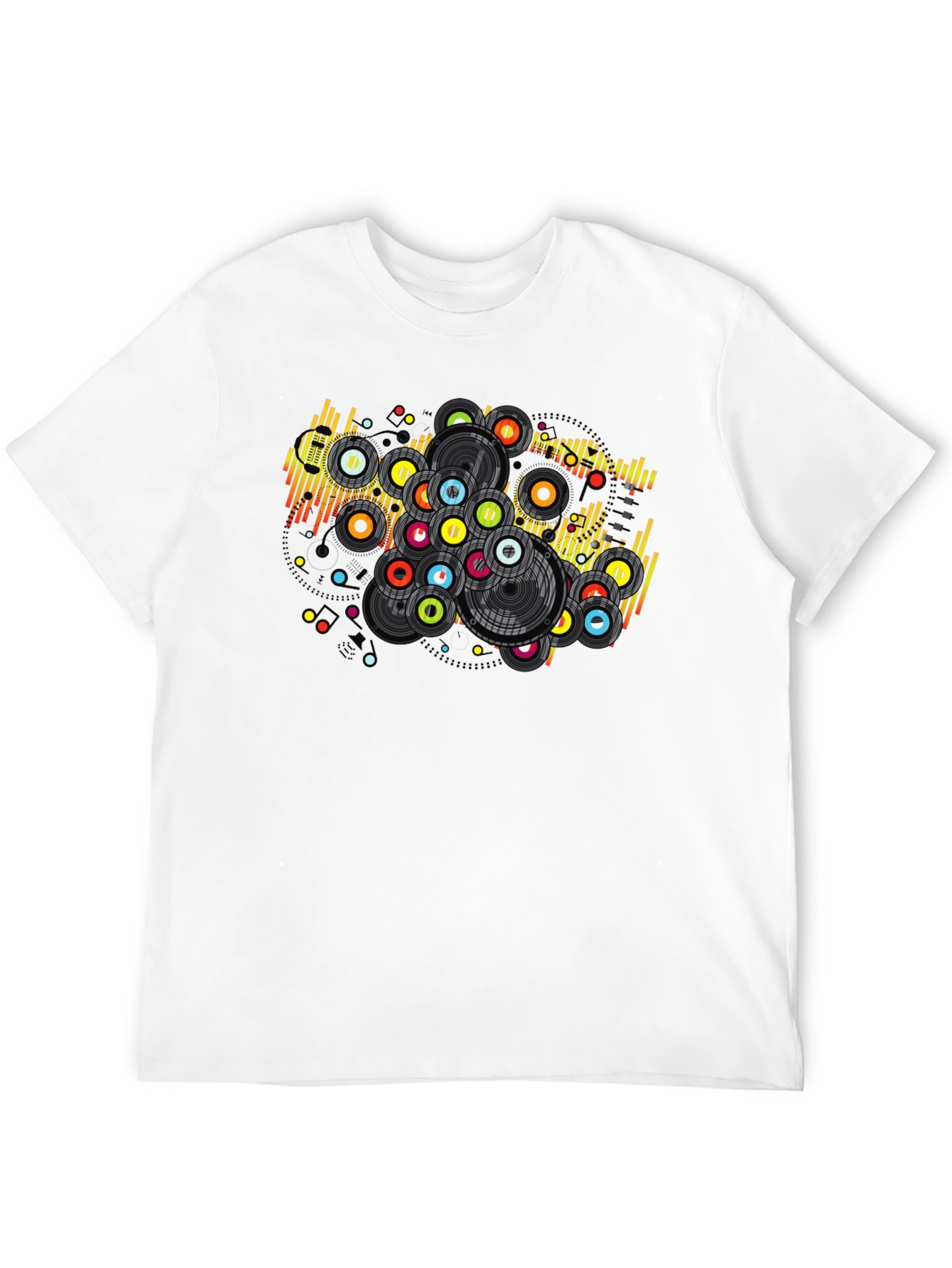 Black Retro Vinyl Record Graphic T-Shirt view 12