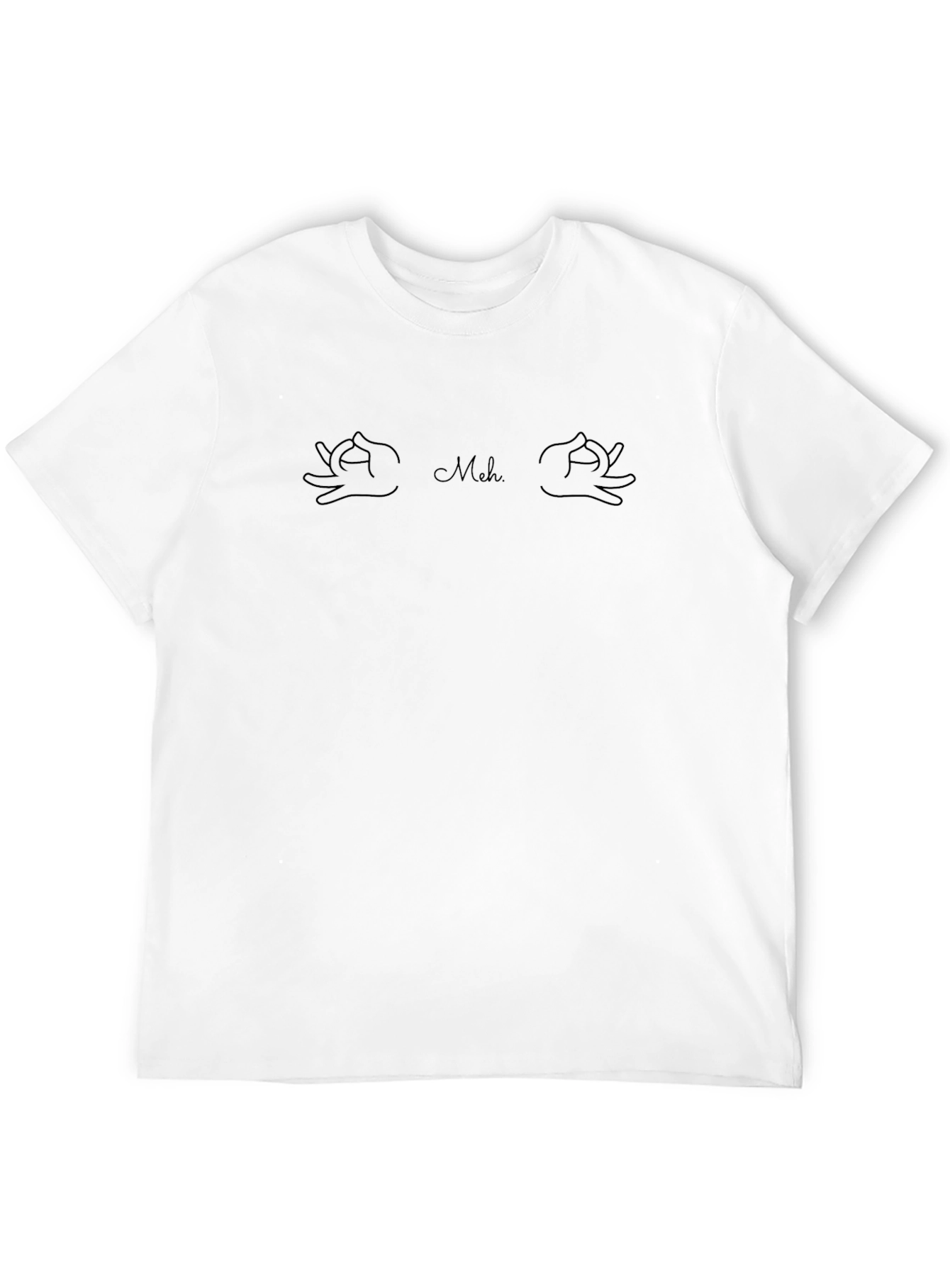 Black Meh T-Shirt - Humorous Graphic Tee view 12